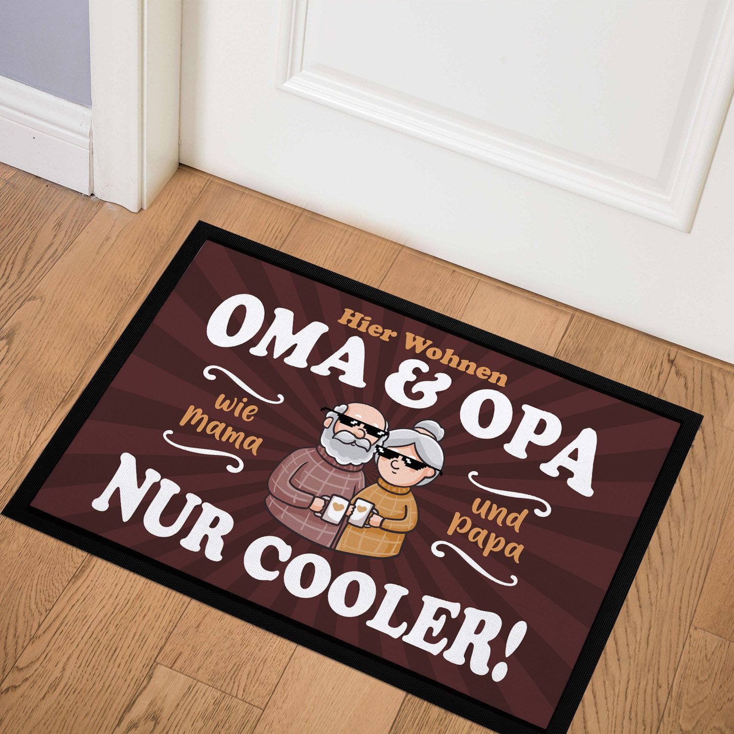 MoonWorks Fußmatte Fußmatte Geschenk Hier wohnen Oma und Opa Großeltern lus günstig online kaufen