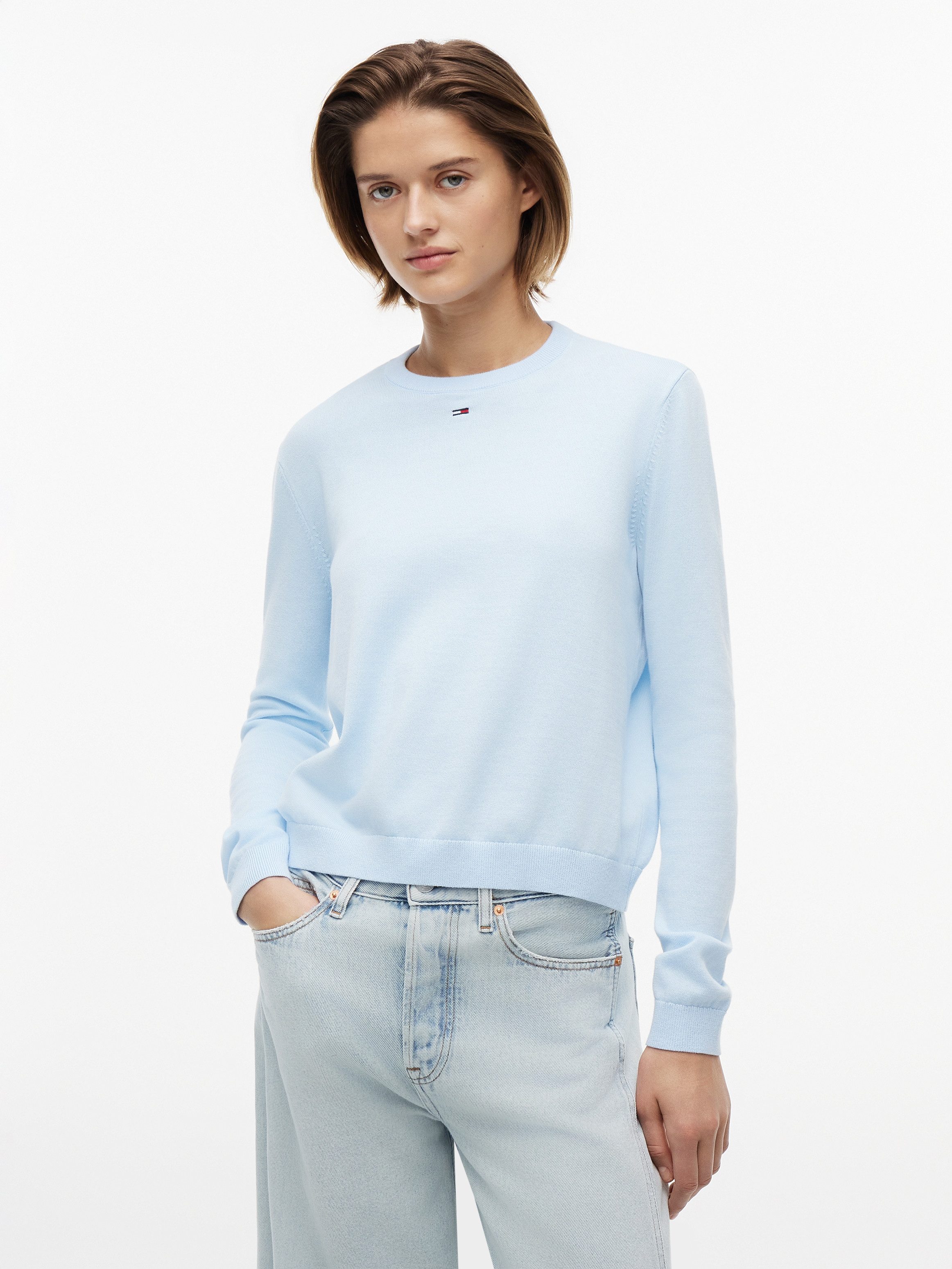 Tommy Jeans Rundhalspullover TJW ESSENTIAL CREW SWEATER EXT Baumwolle, regular fit
