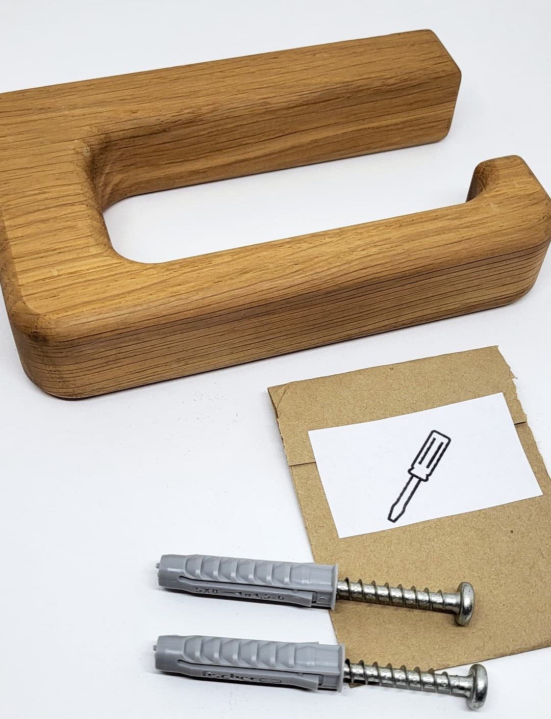 ScandiHooks Toilettenpapierhalter Toillettenpapierhalter aus massivem Eichenholz