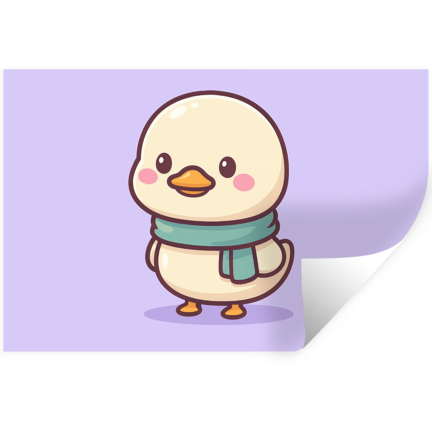 MuchoWow Wandsticker Duck - Schal - Lila (1 St), Wanddeko, Aufkleber, Wandtattoo, 120x80 cm