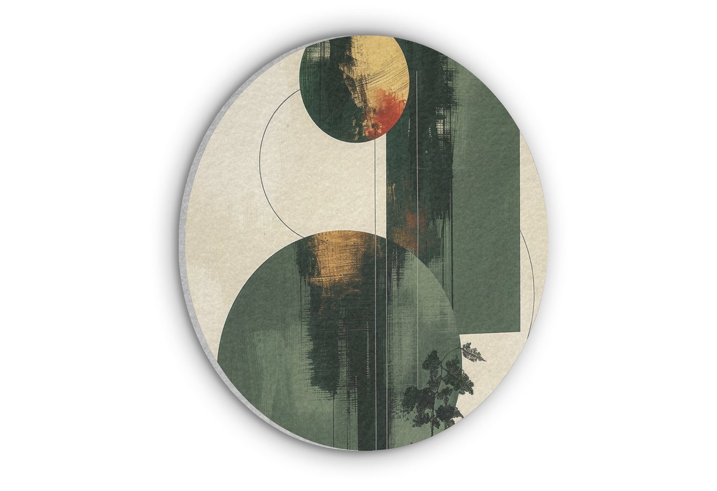 MuchoWow Gemälde Kunst - Kreise - Modern - Abstrakt, Fotodruck (1 St), Akustikpaneele rund, Schalldämmung, Akustikbilder 30x30 cm