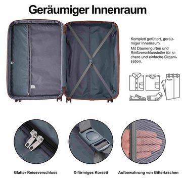 BlingBin Koffer Rollkoffer, 4 Rollen, ABS-Material, TSA Zollschloss, 43*27*66