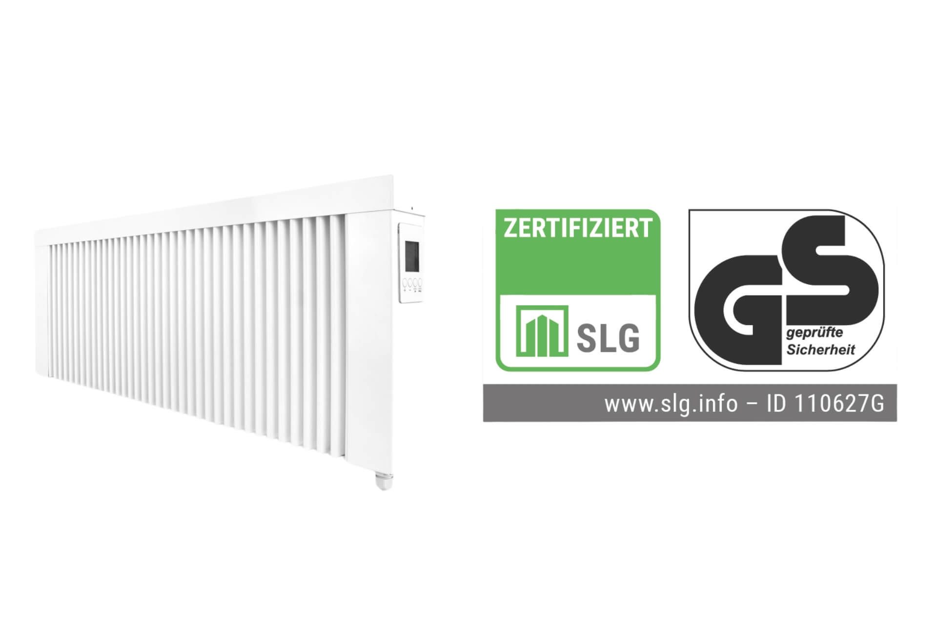 eVARMO Elektro-Heizkörper areo smart base GS, Digitales Thermostat mit LCD-Display und 4 Knöpfen