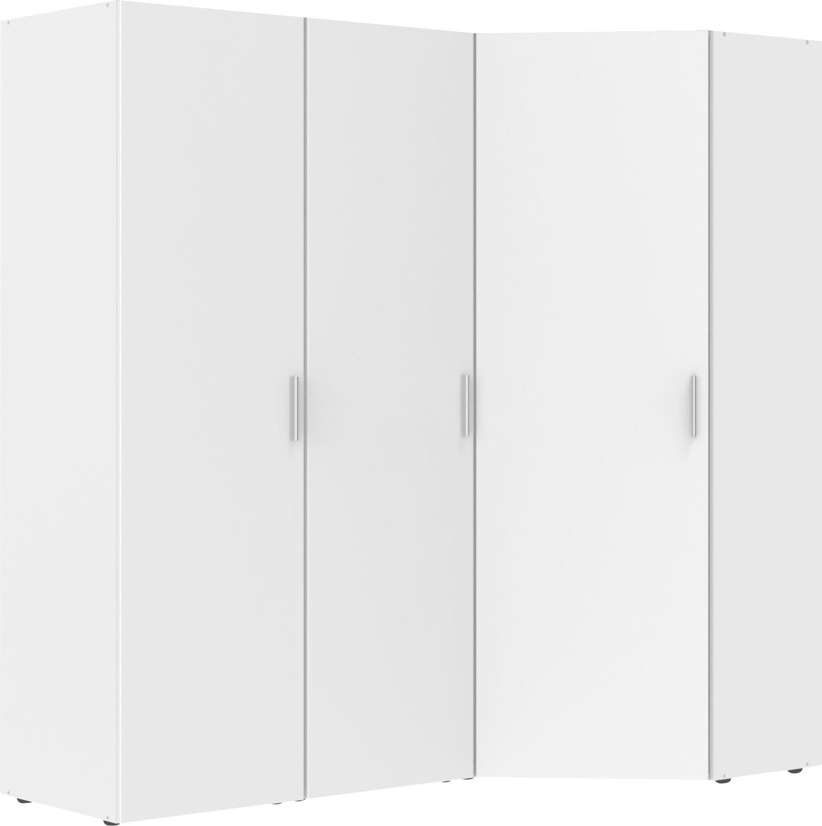 und Schranksystem 40cm 2 Eckschrank+ | (Spar-Set, breit) 30cm Wimex Weiß Mehrzweckschrank 3tlg: Münster Weiß Schränke