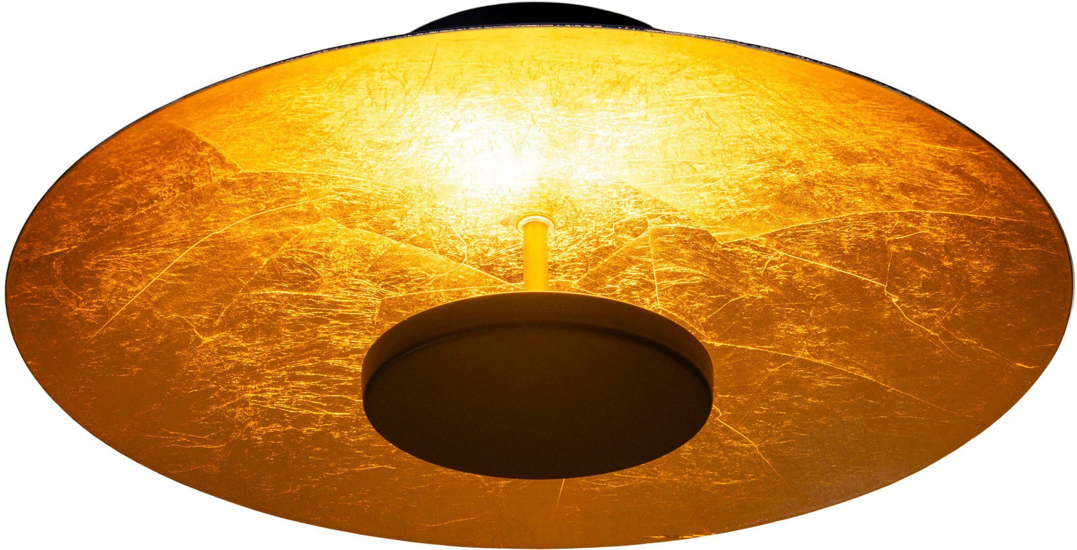näve LED Deckenleuchte Firenze, LED fest integriert, Warmweiß, rund, schwarz/gold,  36x LED warmweiß, nicht dimmbar, D: 40cm