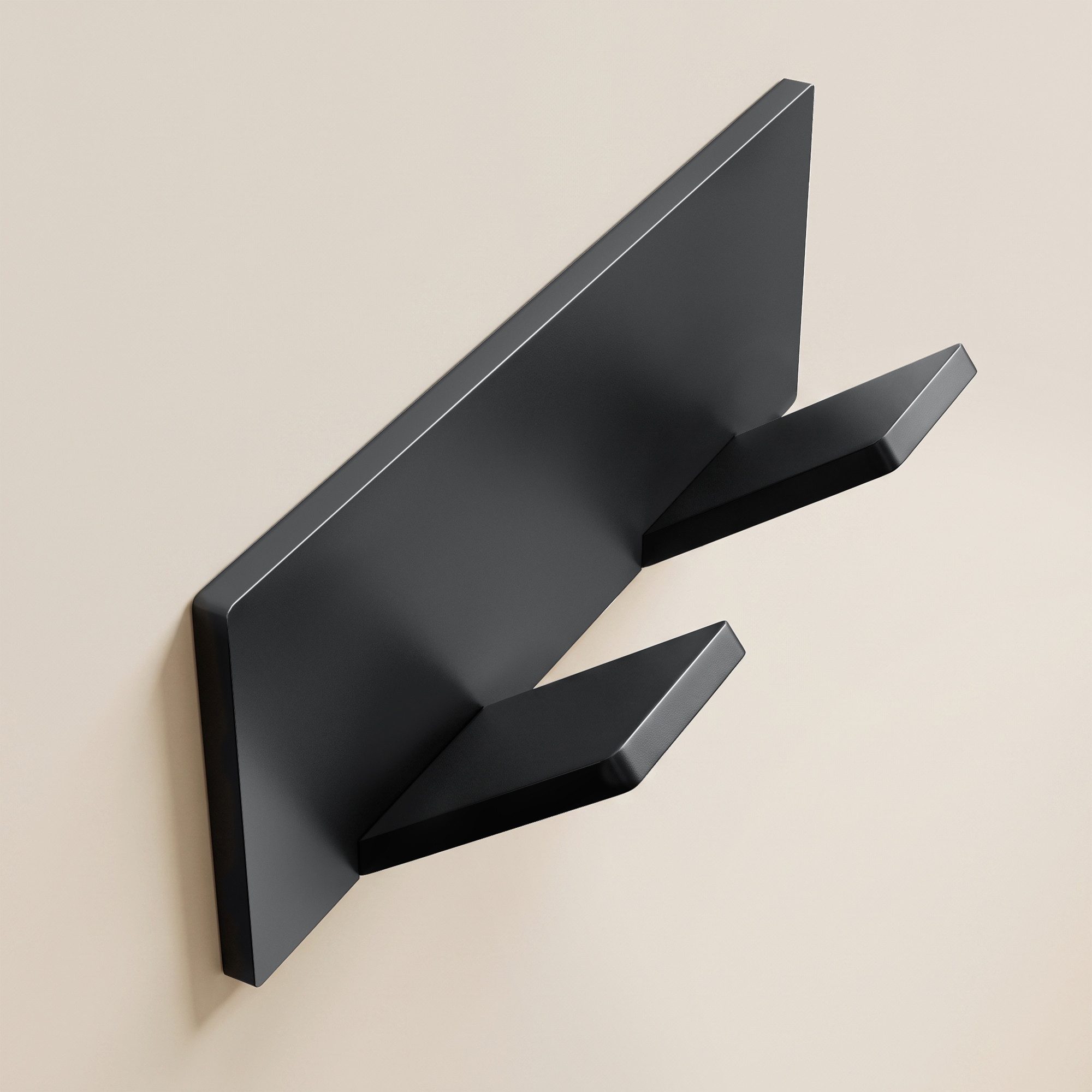 doporro Garderobenhaken Wandgarderobe Wandhaken aus Edelstahl 2 Haken 100×35×24.2mm Stalo-02, Montage ohne Bohren