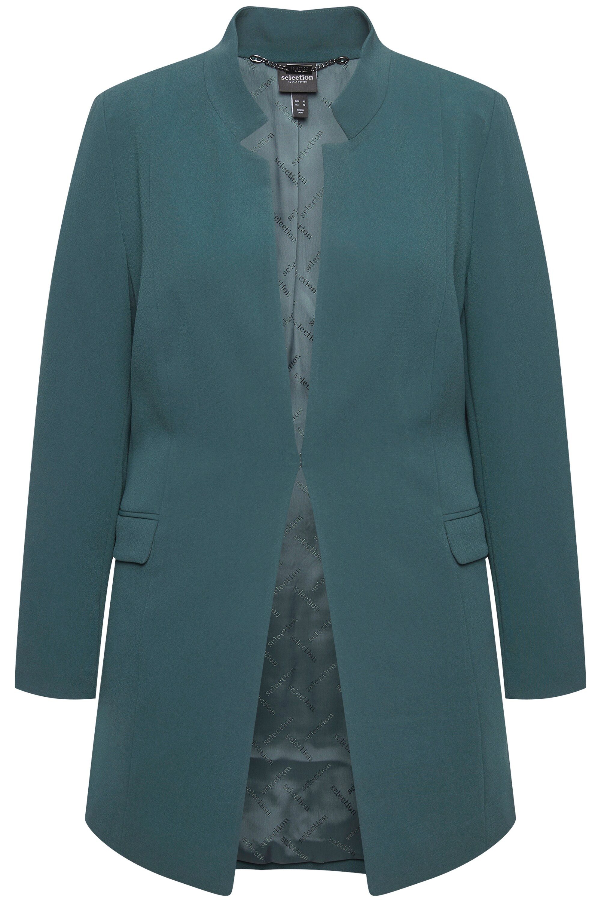 Ulla Popken Sommerjacke Acetat-Blazerjacke Stehkragen Hakenverschluss günstig online kaufen
