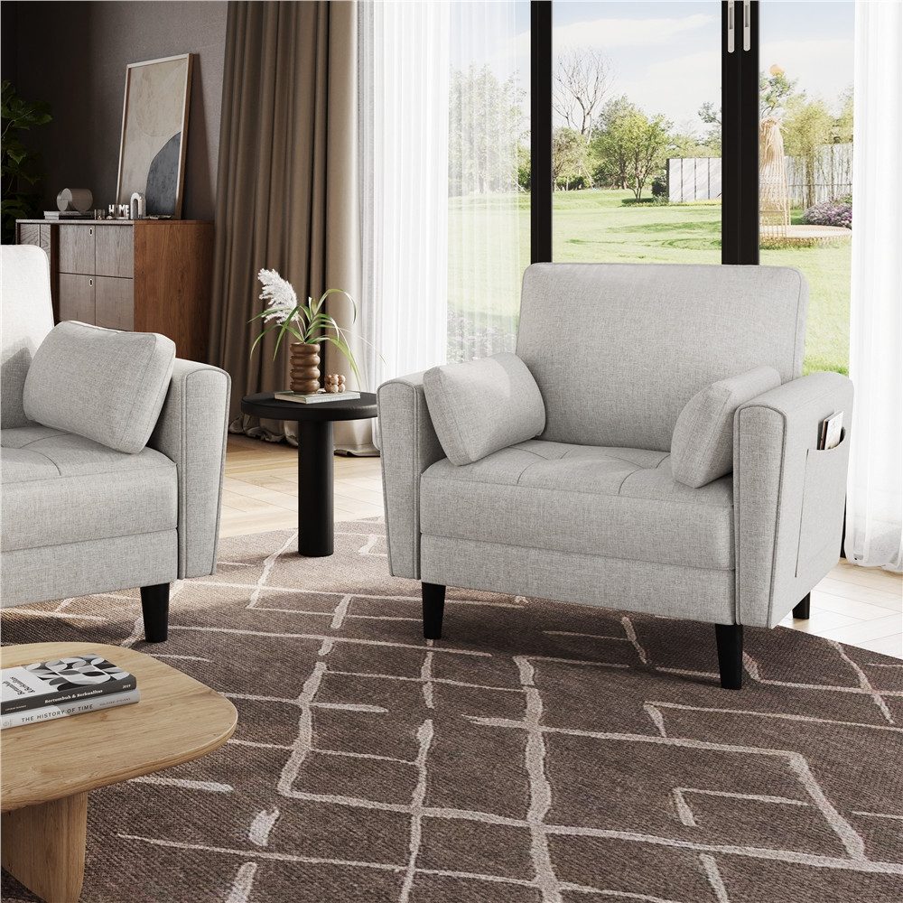 Yaheetech Sofa, 1 Sitzer Loungesofa Einzelsofa Sessel bis 136 kg belastbar günstig online kaufen