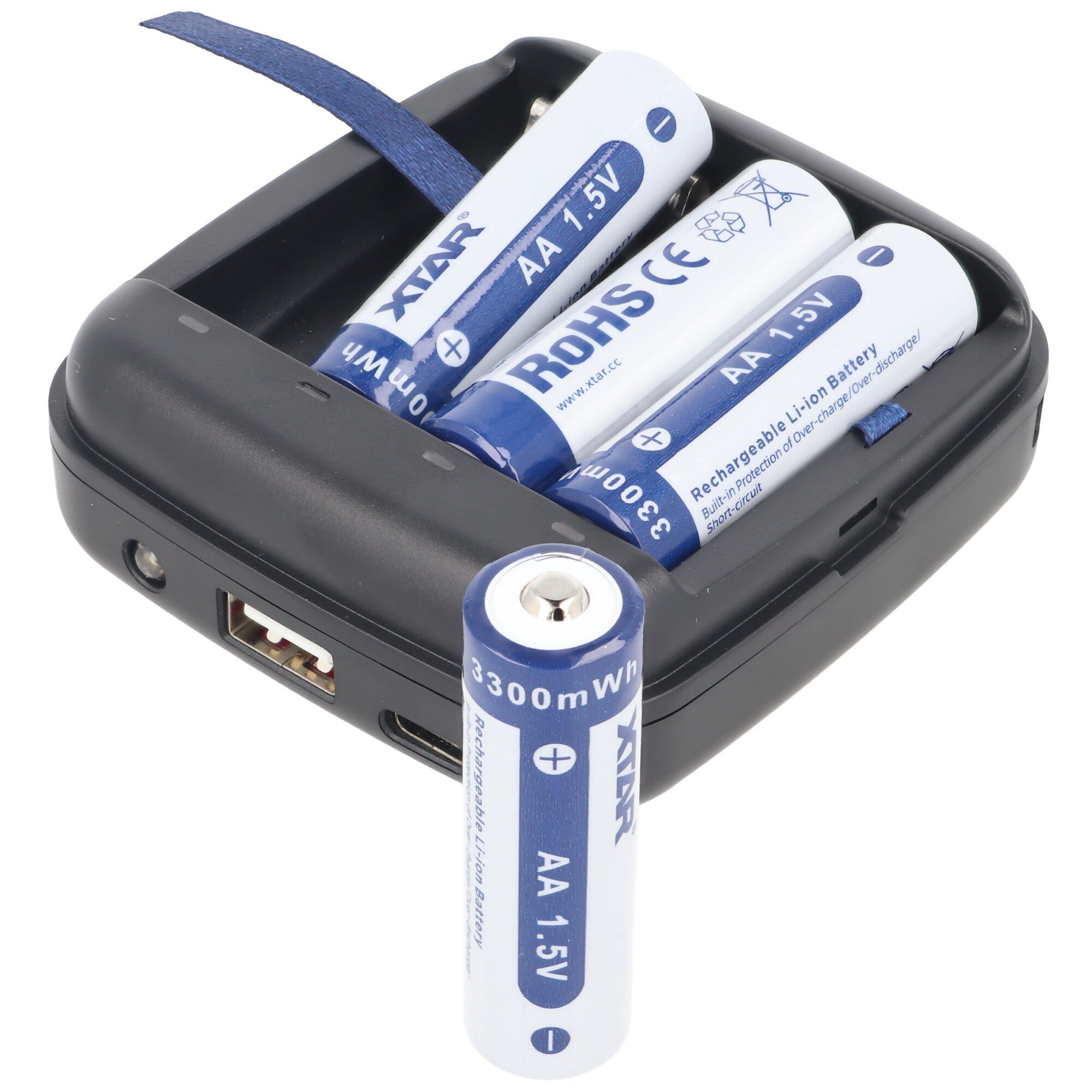 XTAR BC4 Schnell-Ladegerät für Li-Ion 1.5V Akku und 1,5V NiMH 1,2V Akkus A Rundzellen-Lader