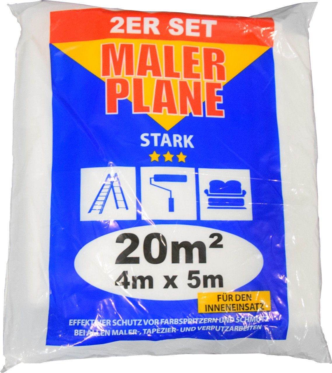 Jufol Malervlies JUFOL Abdeckplane 2-er Set 2 mal 4 x 5 m