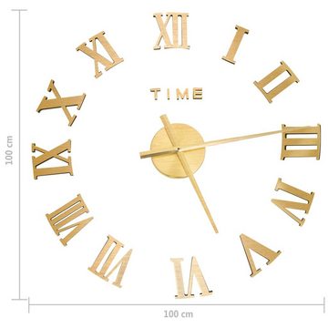 vidaXL Uhr 325160 3D Wall Clock Modern Design Gold 100 cm XXL