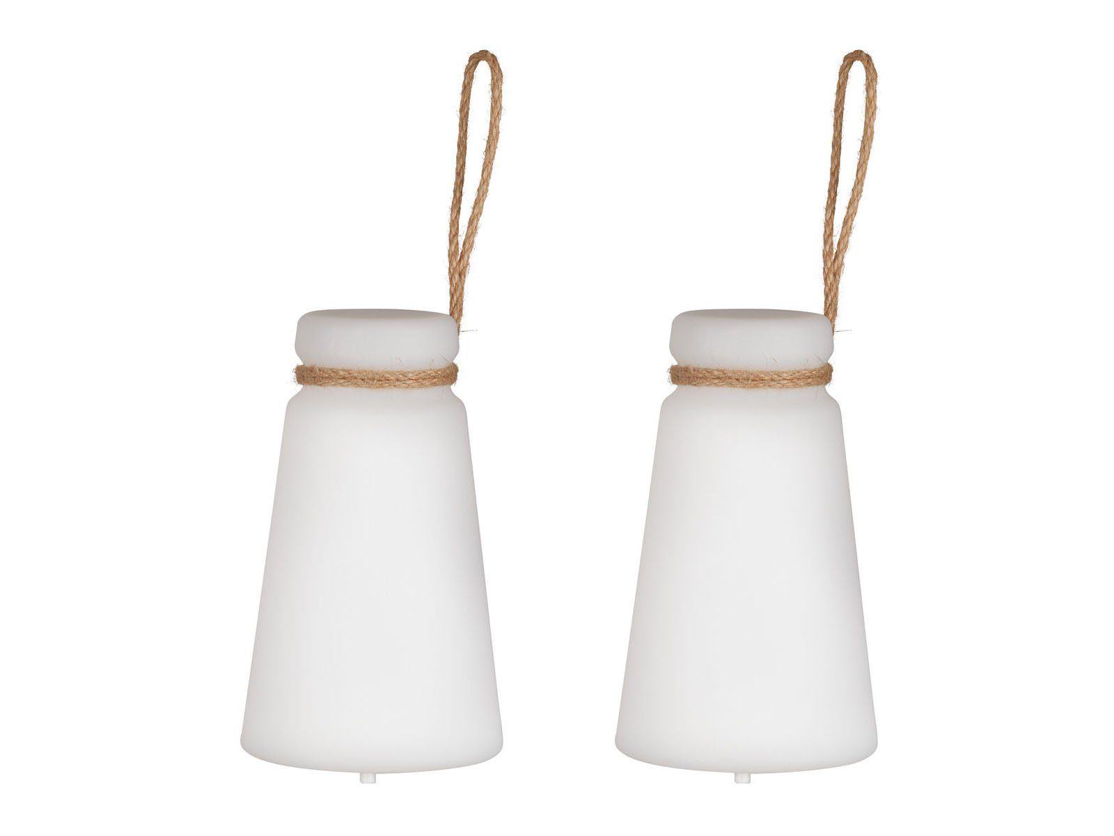 easy! BY FHL LED Außen-Tischleuchte, USB-Ladefunktion, LED fest integriert, Warmweiß, RGB Farbwechsler, 2er SET 20cm Outdoor IP 44 Schutzklasse ohne Strom-Kabel mit Akku USB