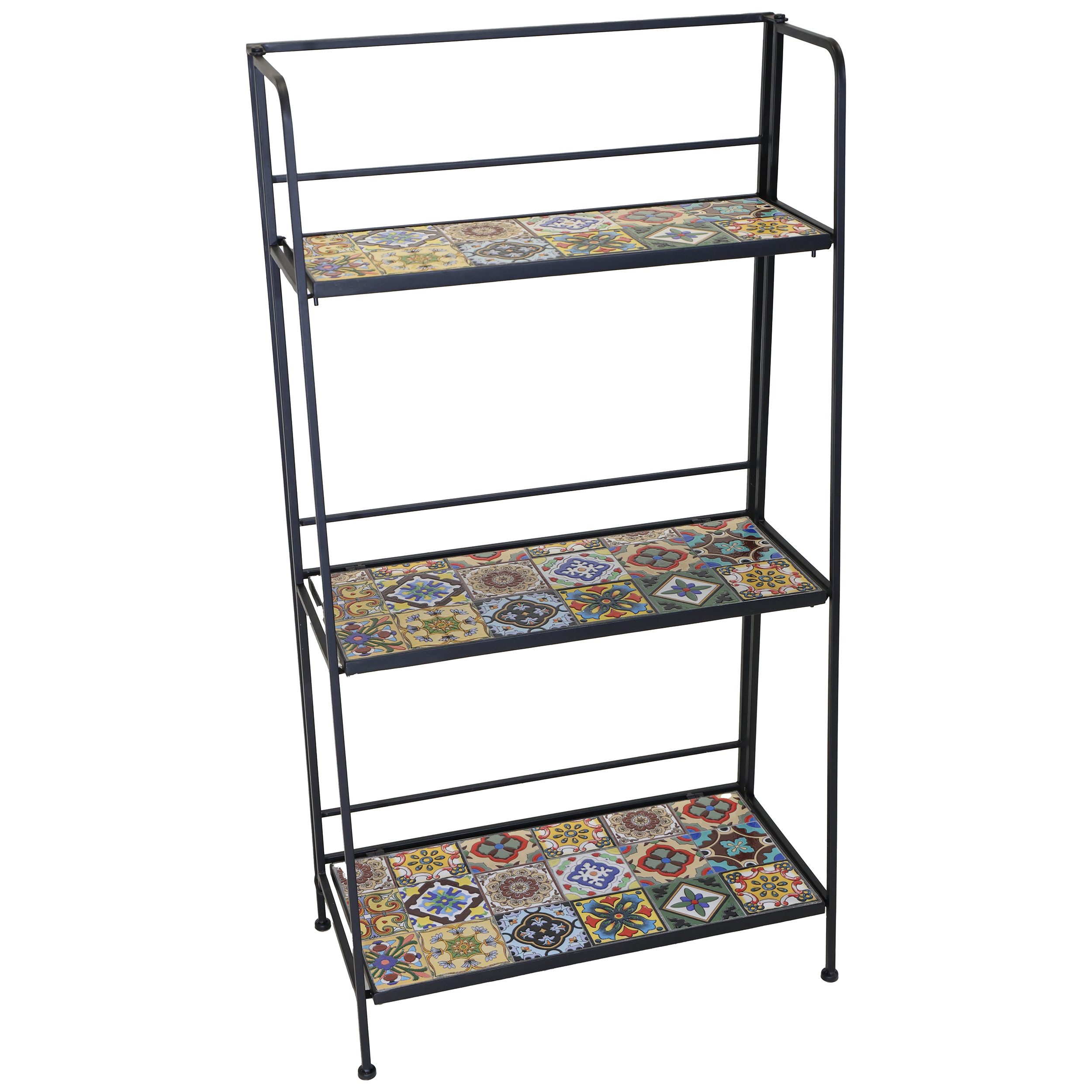 Annastore Regal Blumentreppe aus Metall Metallregal Blumenregal Pflanzentreppe, Pflanzentreppe, 61 x 31 x 115 cm (L/T/H)