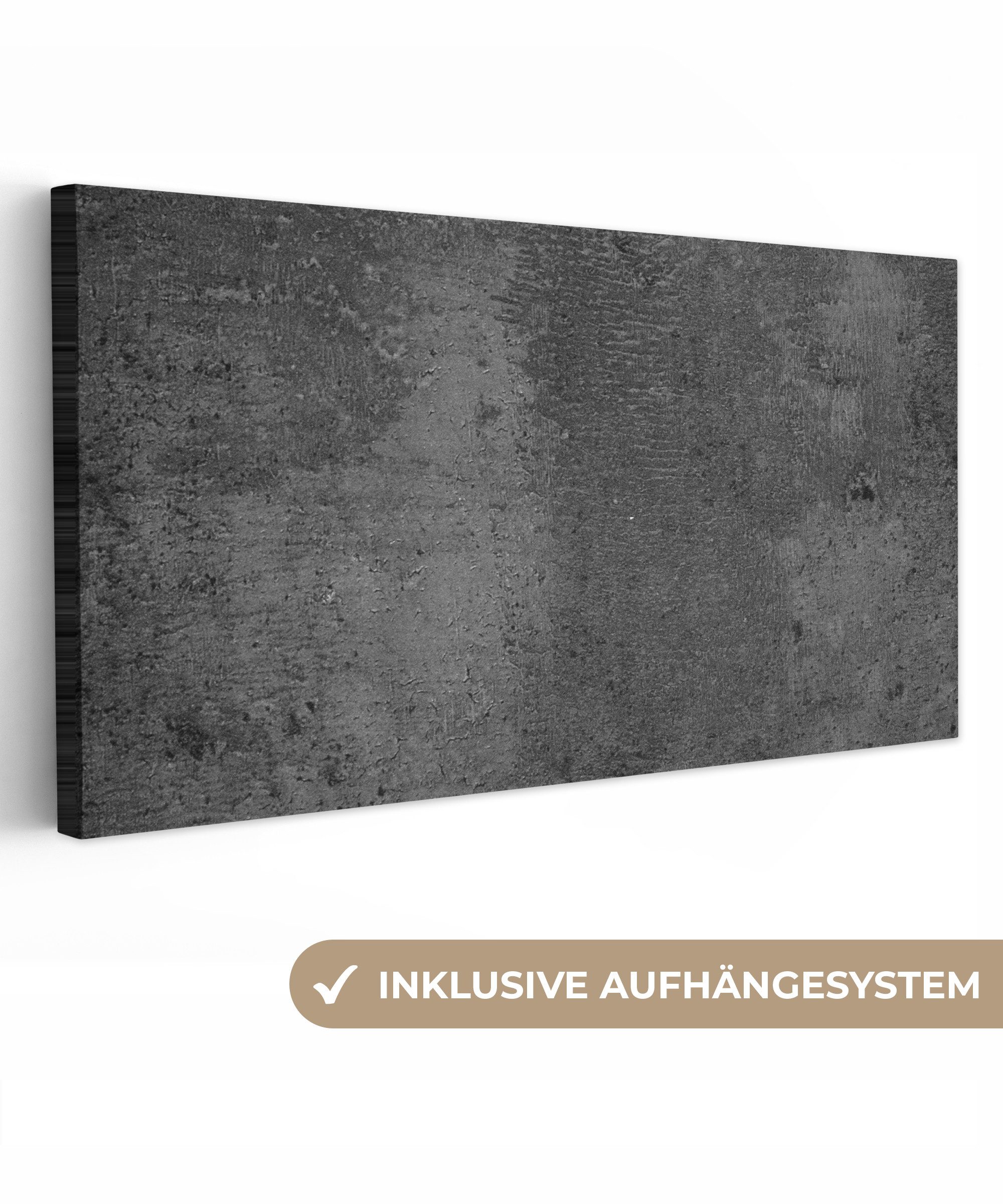 OneMillionCanvasses® Leinwandbild Panorama Strukturiert - Beton günstig online kaufen