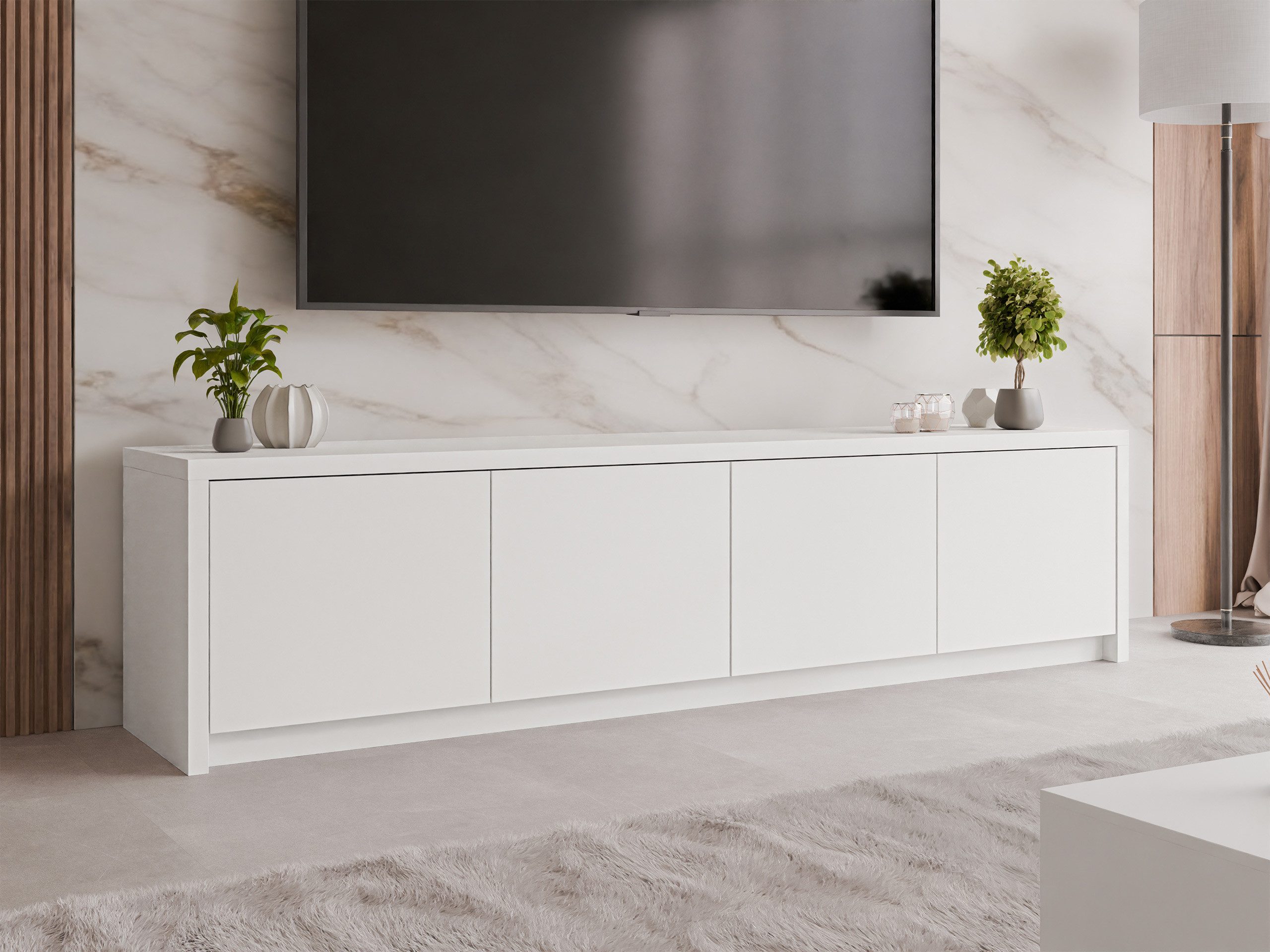MIRJAN24 TV-Schrank Solid 4D (mit vier Drehtüren) Push to open, 198x40x51 cm