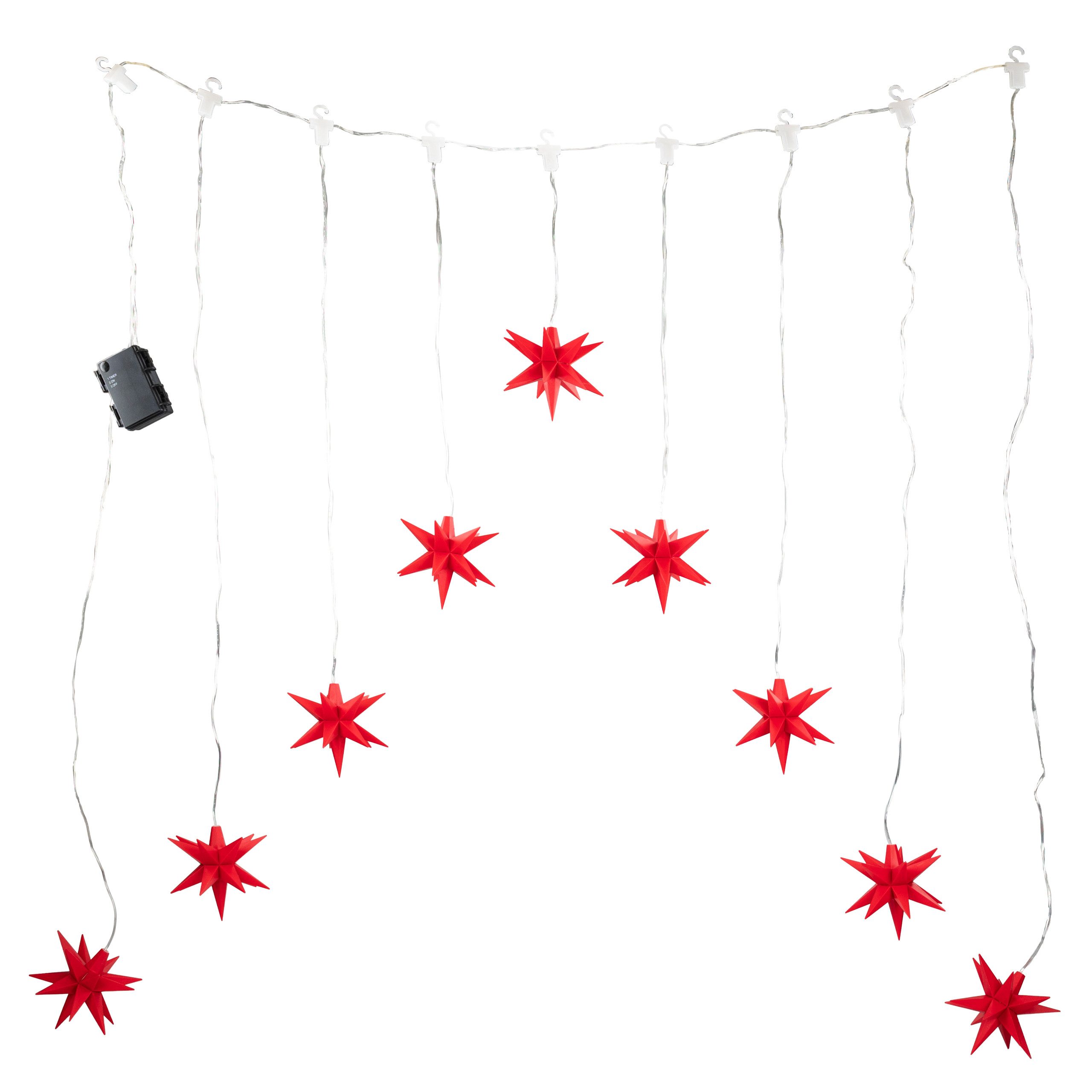 IC Winterworld LED-Lichtervorhang LED Lichterkette mit 9 3D Sternen als Lic günstig online kaufen