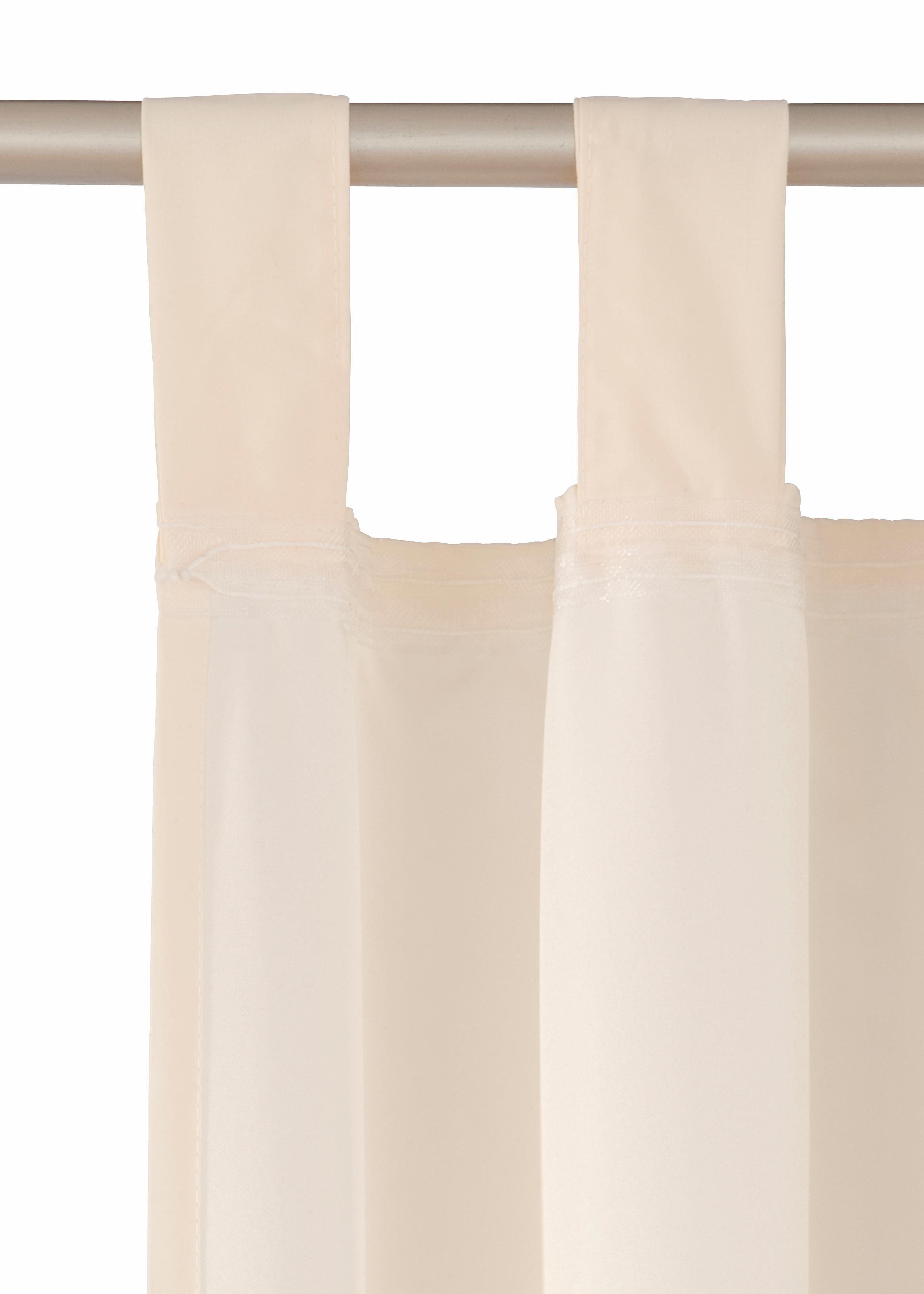 Vorhang Vito, Weckbrodt, Schlaufen (1 Microvelour, Unifarben St), Satin, Schlaufenschal, blickdicht, blickdicht, creme Gardine