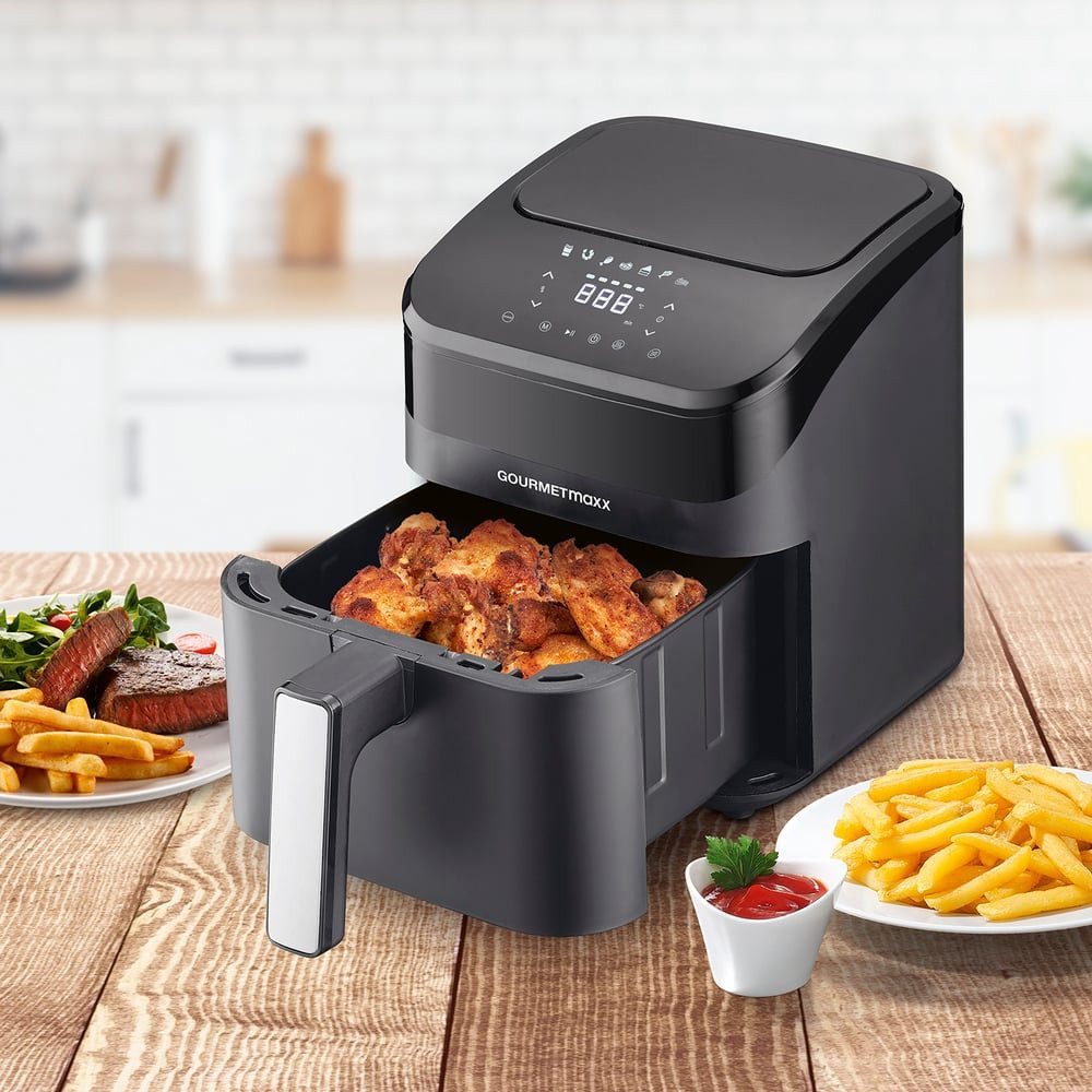 GOURMETmaxx Heißluftfritteuse Digitale Heißluftfritteuse 4L mit Timer & Touchscreen, 1400 W, Airfryer mit vielseitigen Funktionen & Programmen 1400 W