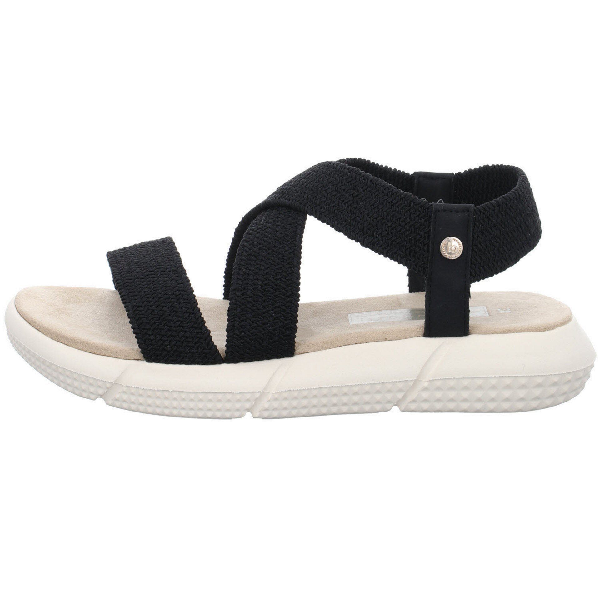 Damen Riemchensandale Riemchensandalen Jersey black bugatti Sandale Textil