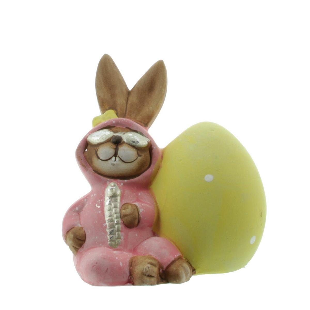 Mel-O-Design Skulptur Mel-O-Design Osterhase Pyjama Osterdekoration Keramik Frühling 11 cm
