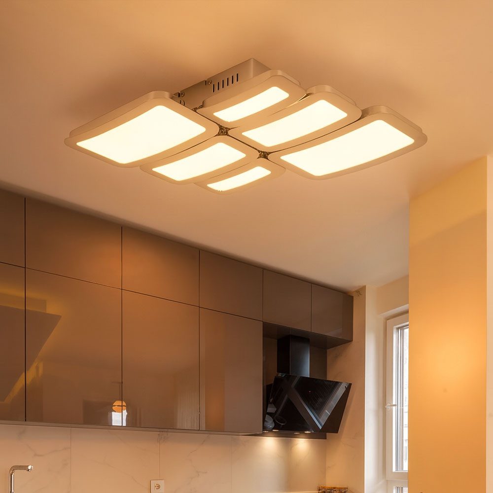 WOFI LED Deckenleuchte, LED-Leuchtmittel fest verbaut, Warmweiß, Deckenleuchte Chrom Deckenlampe LED dimmbar Designleuchte
