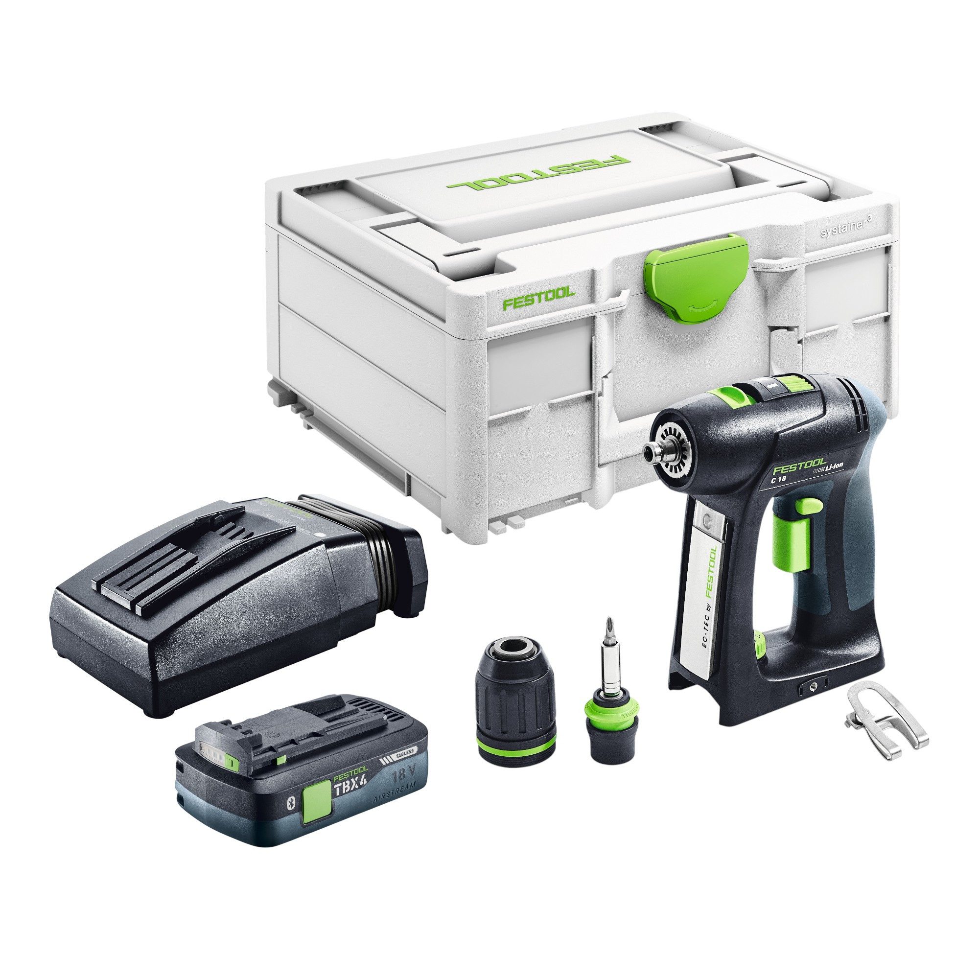 FESTOOL Akku-Schrauber C 18-Basic Akku Bohrschrauber 18 V 45 Nm Brushless + 1x Akku 4,0 Ah