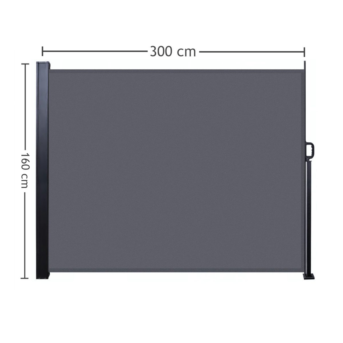 Seitenmarkise Ausziehbare Seitenmarkise Anthrazit 3m x 1,6m Wind