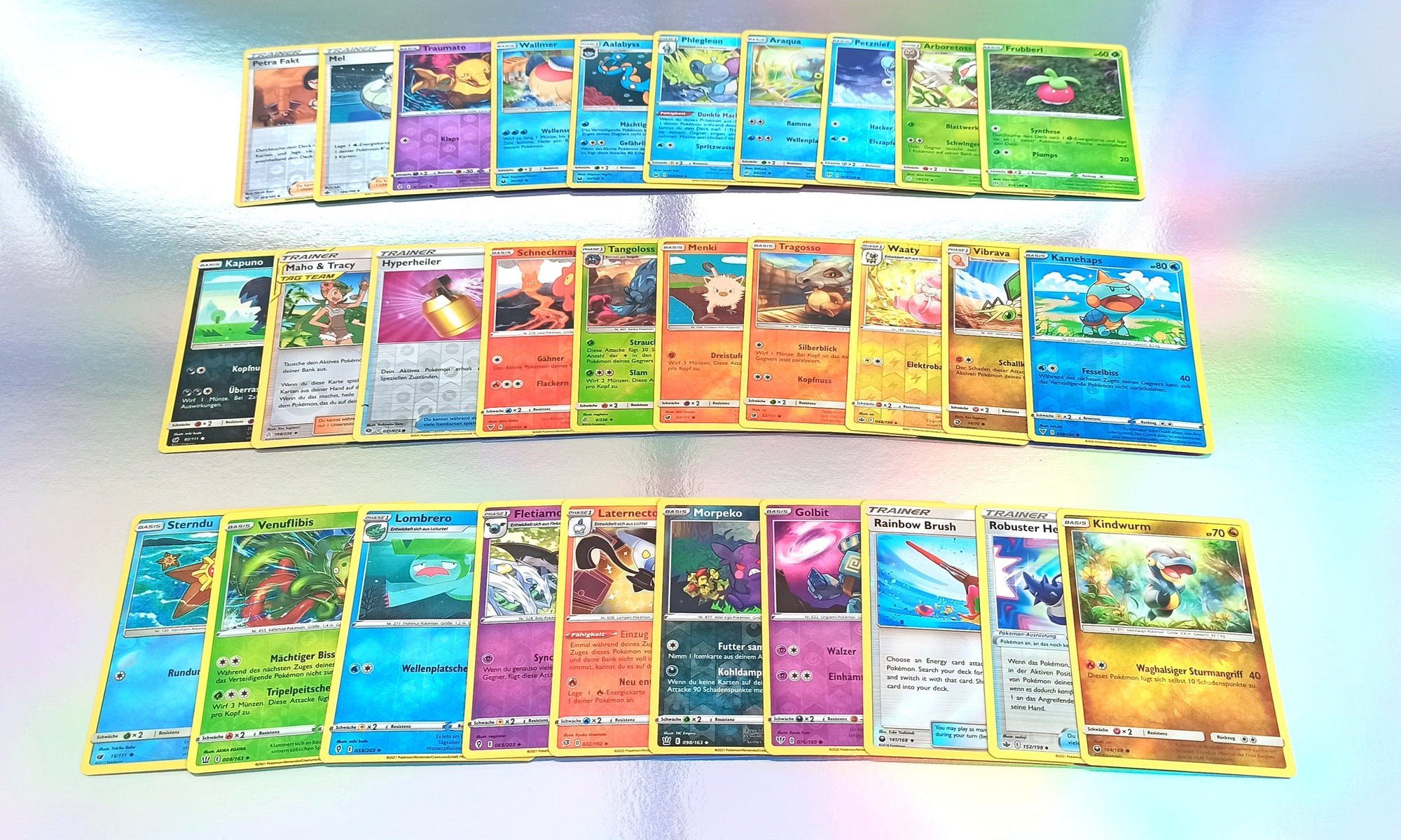 POKÉMON Sammelkarte 30 Pokémon REVERSE HOLO Glitzerkarten in Deutsch, Hol dir das beste Pokemon Paket mit 30 glänzenden Karten
