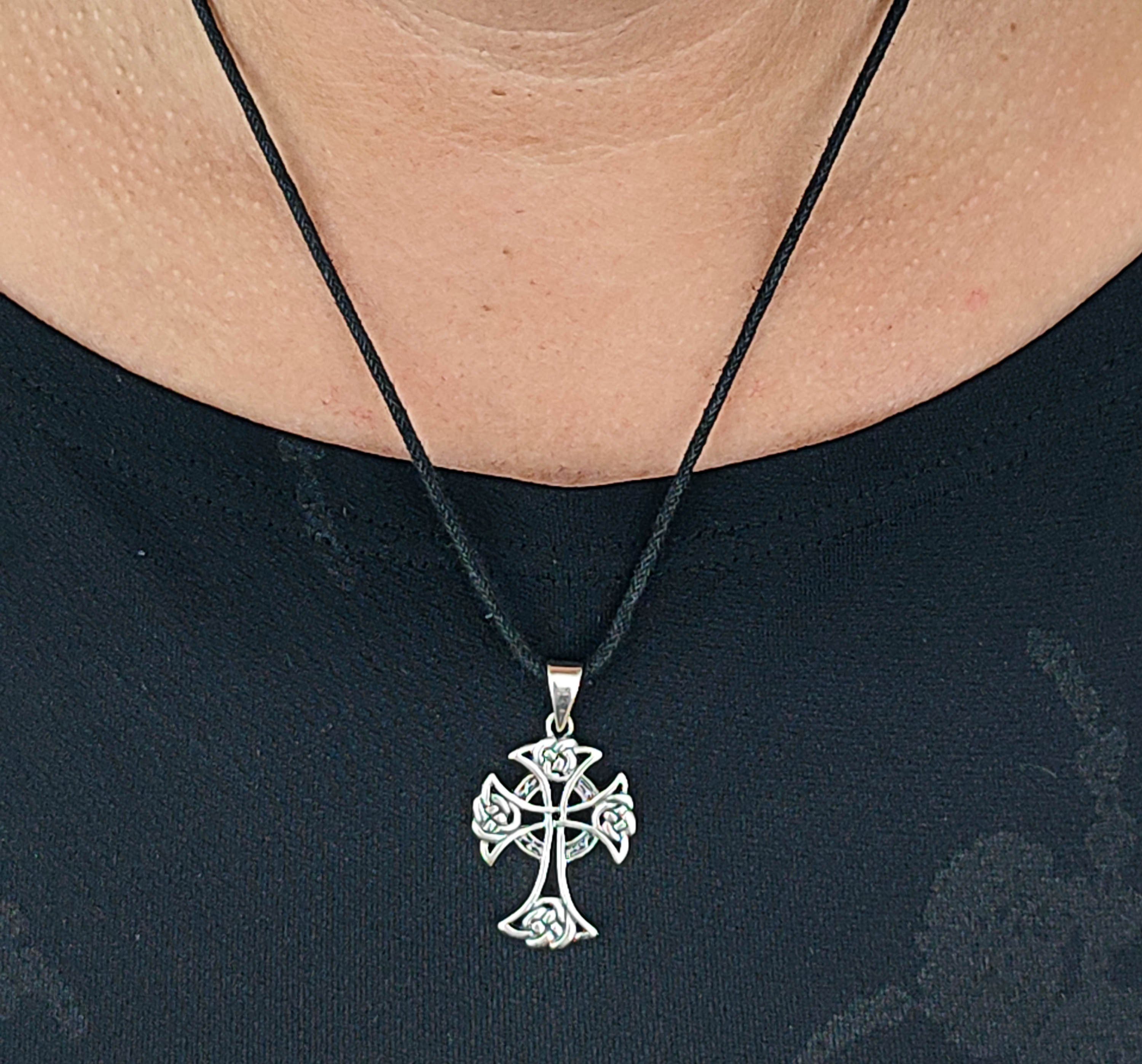 Kreuz Kelten Kiss Silber Leather keltisches Keltenkreuz of 925 Kettenanhänger