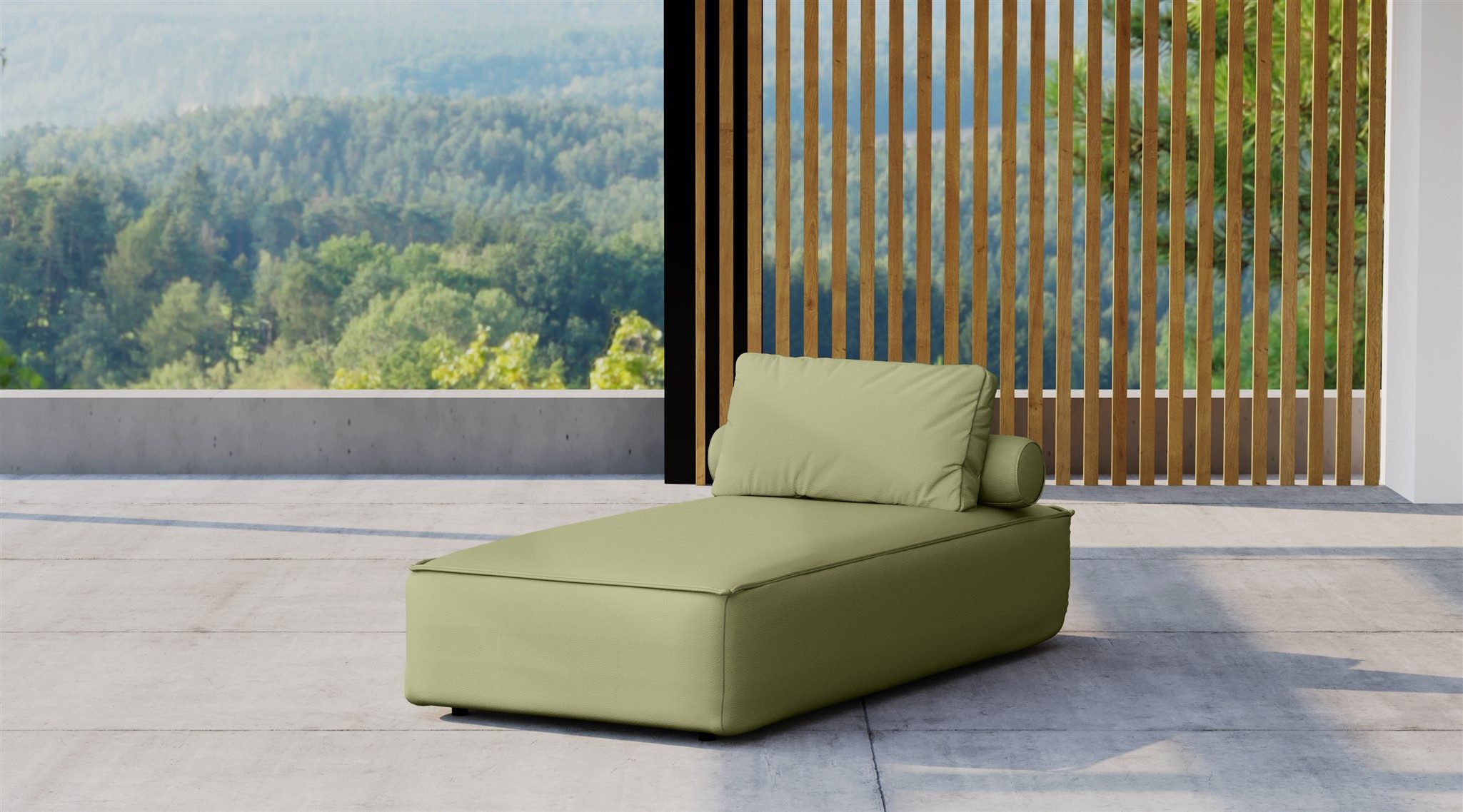 Fun Möbel Gartenliege Chaiselongue Sezlong Polsterliege SUMMER, Pflegeleichter und wetterfester Bezug, 1 St., inkl. Rückenkissen und Rollkissen