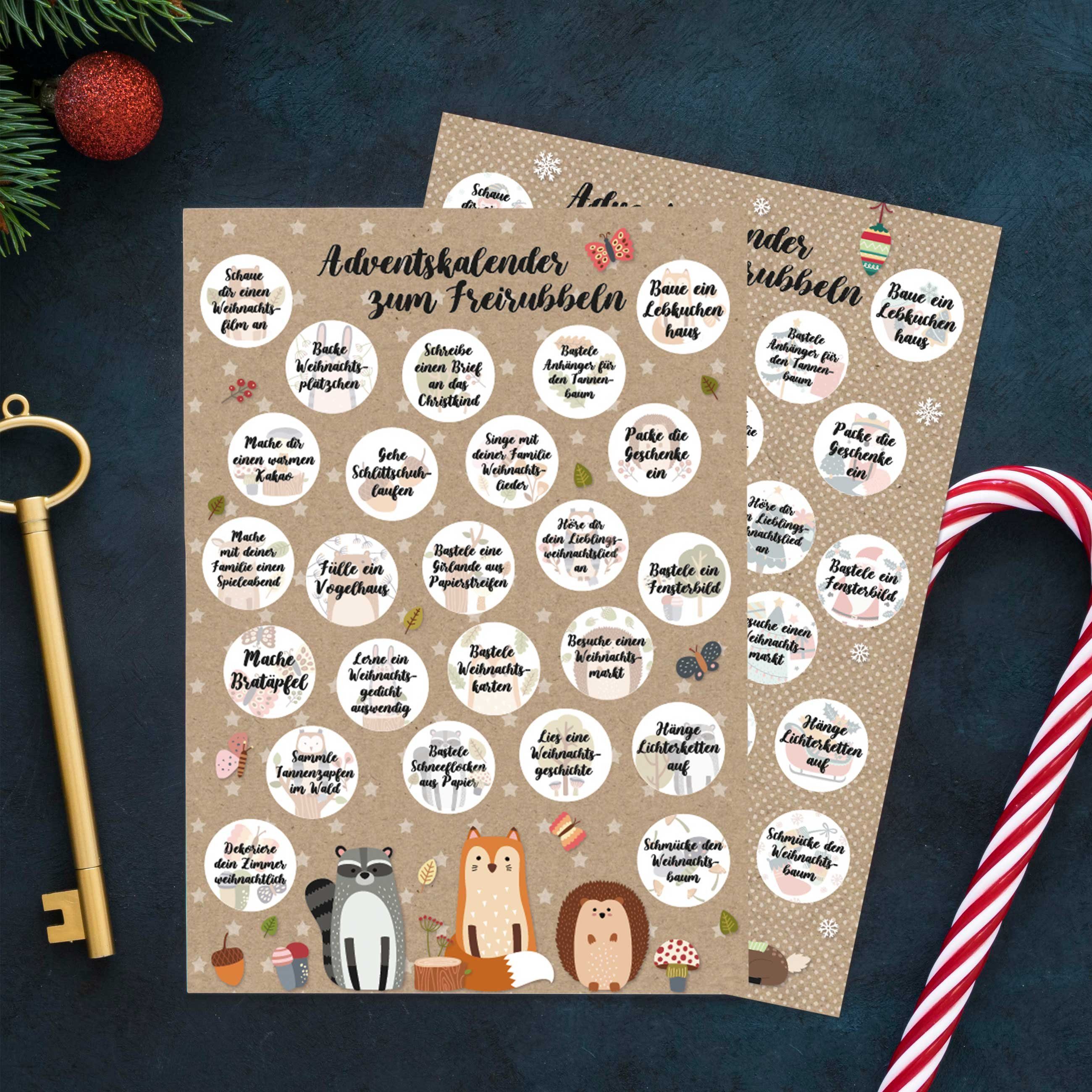 PAPIERDRACHEN Adventskalender Adventskalender zum Freirubbeln