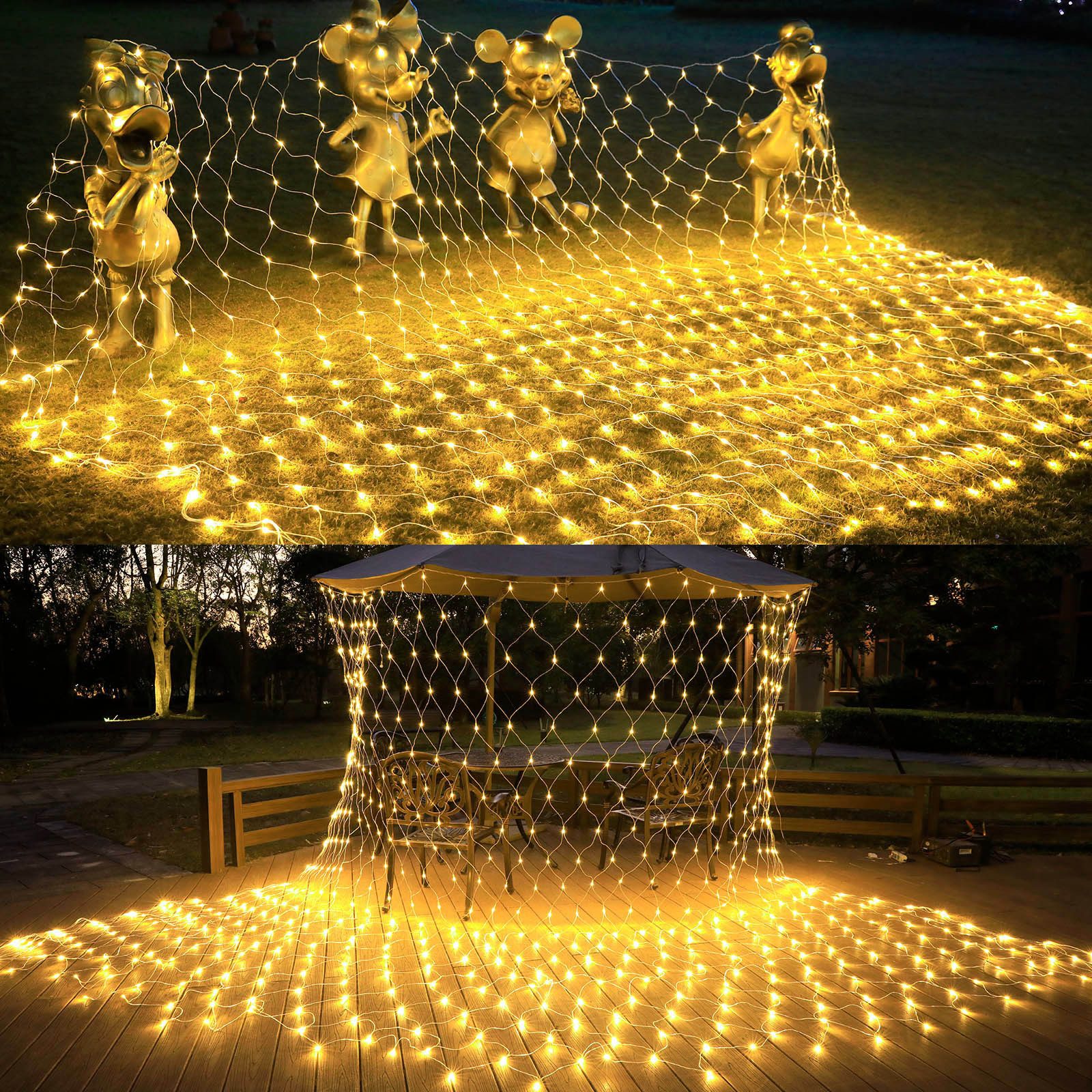 Lapamax LED-Lichternetz LED Lichternetz Netz Warmweiß 2x3M/4x6M für Weihnachten, für Weihnachten, Halloween, Party, Geburstag, Hochzeit