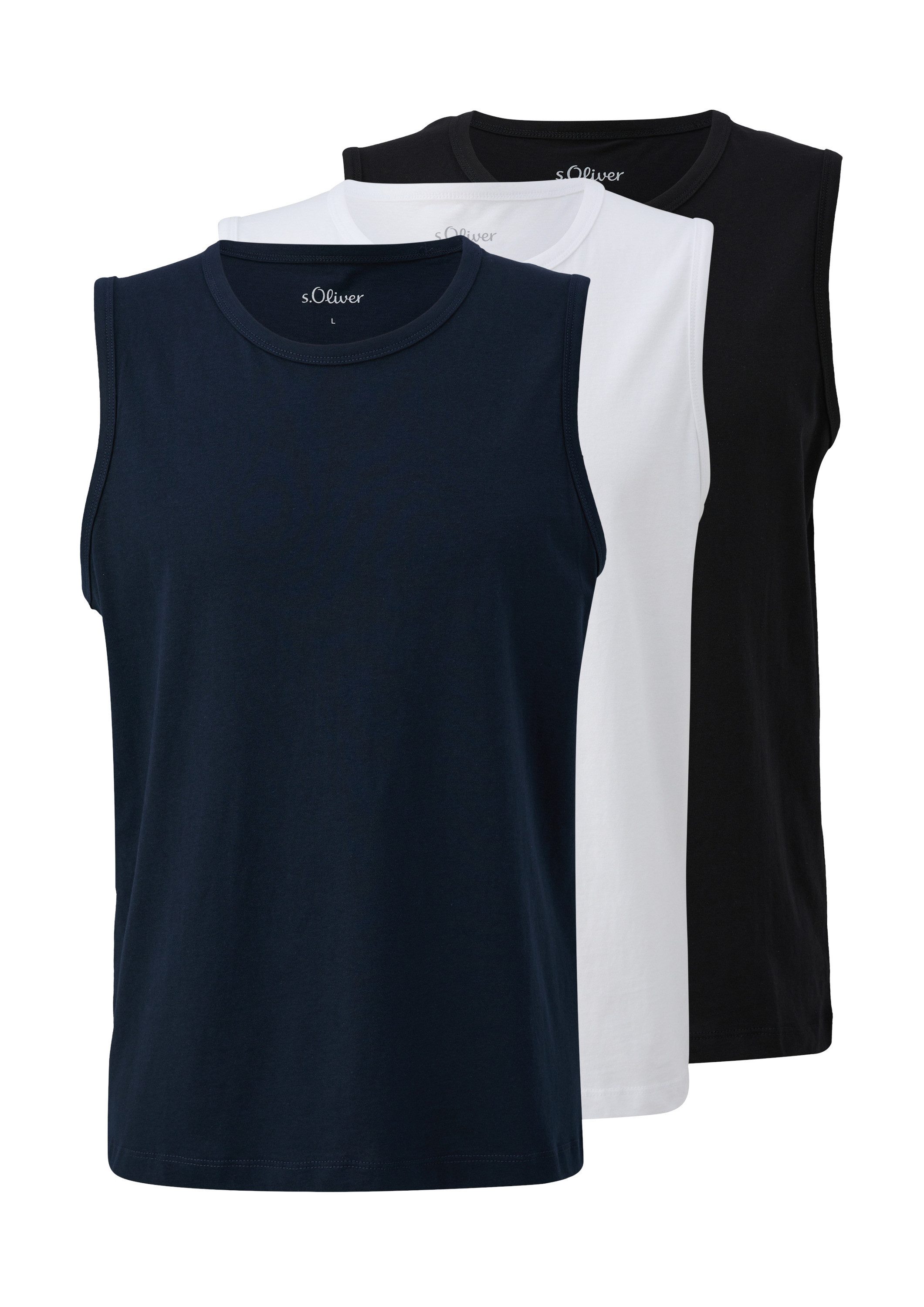 s.Oliver Muskelshirt T-Shirt Ärmelloses Shirt im 3er-Pack günstig online kaufen
