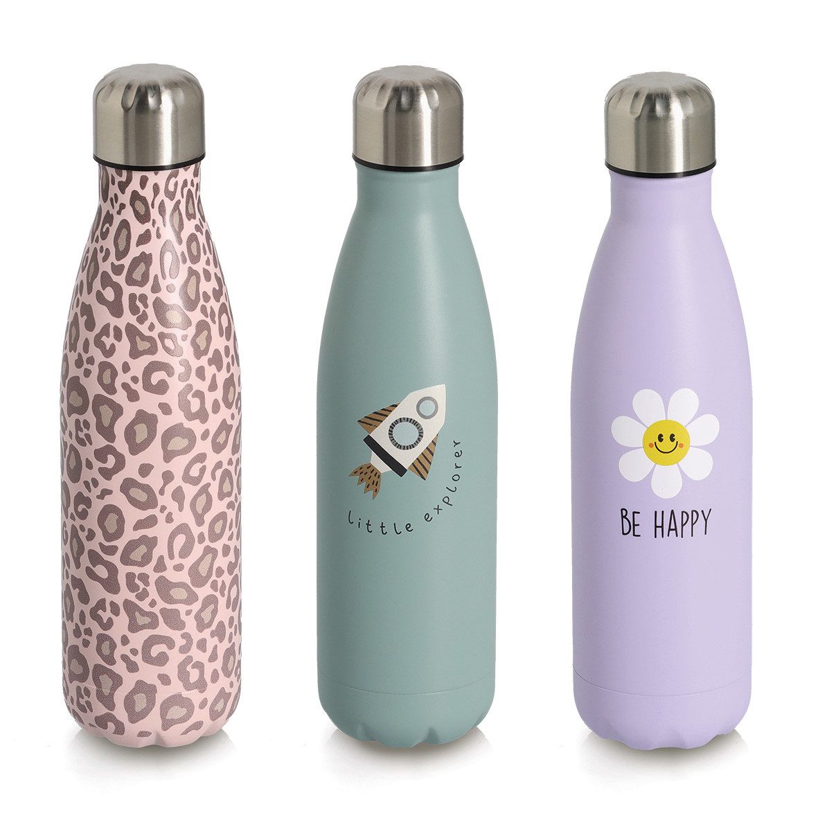 Zeller Present Trinkflasche Leo, 500 ml, Edelstahl, rosé/beige