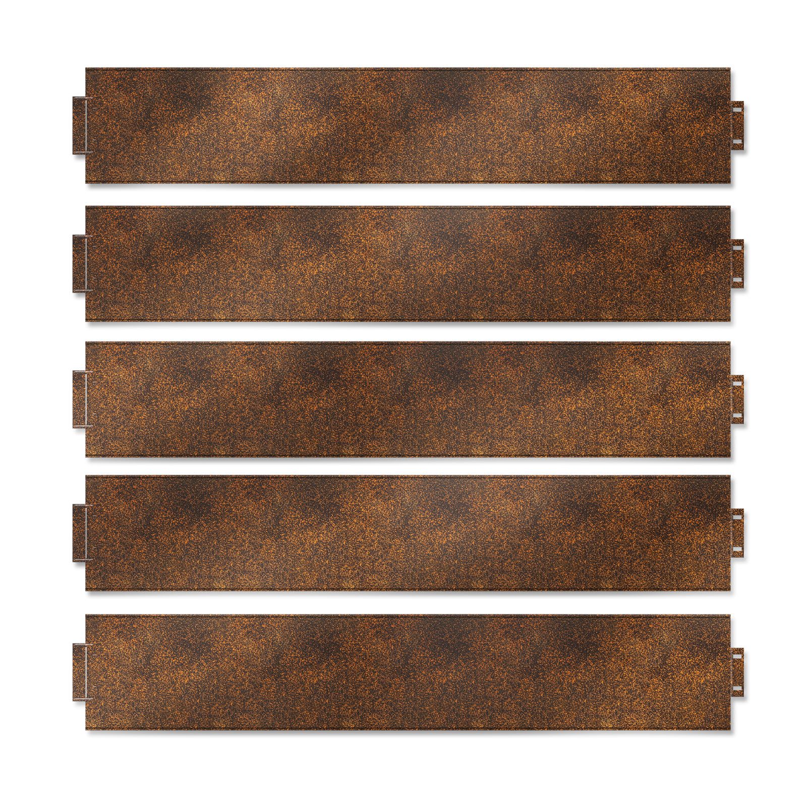 FIVMEN Beetumrandung Rasenkante Metall 5m Beeteinfassung Verzinkt, Rost, 100x15cm/100x18cm per Stück Beetbegrenzung