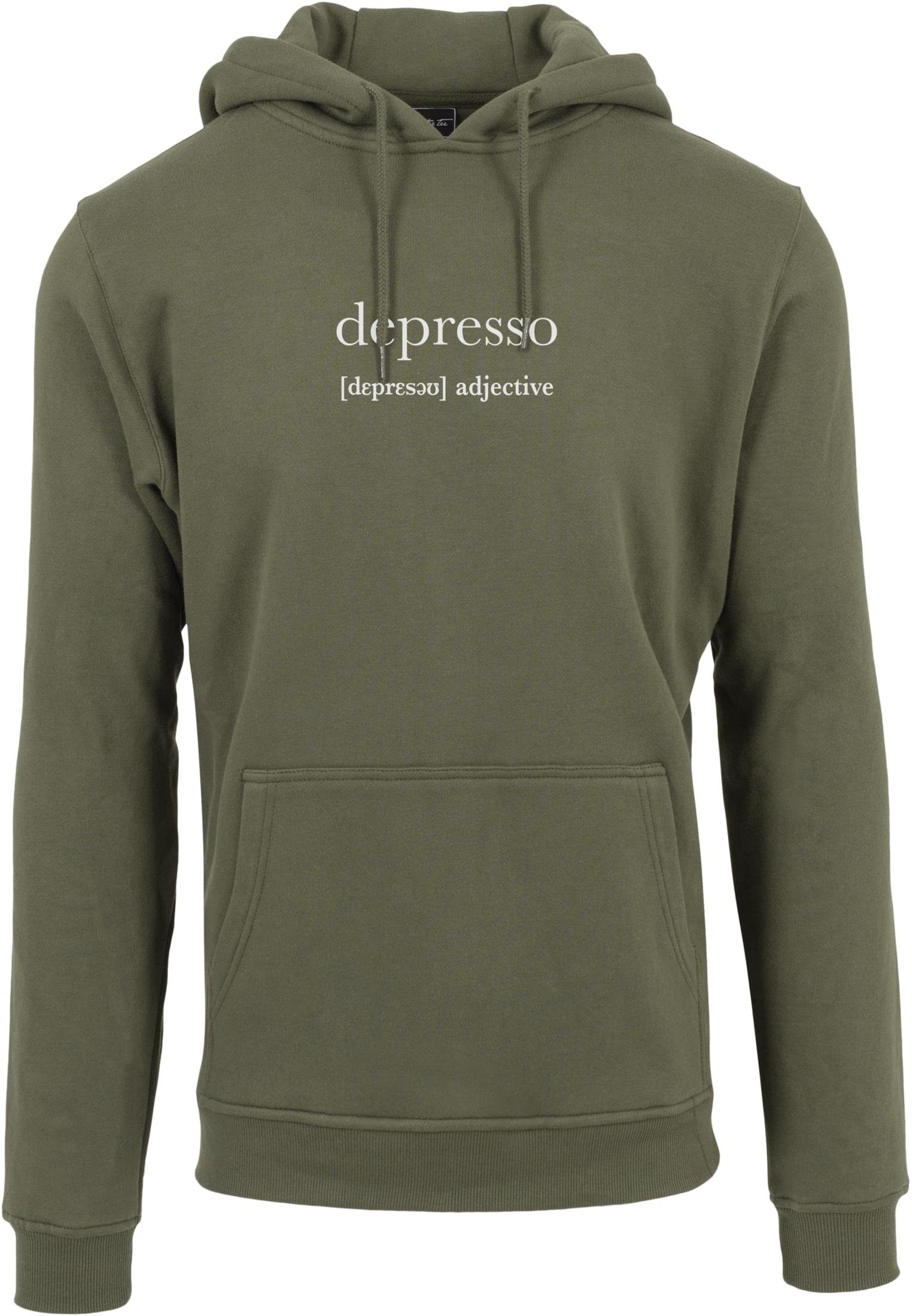 MisterTee Sweater Herren Depresso Hoody (1-tlg) olive