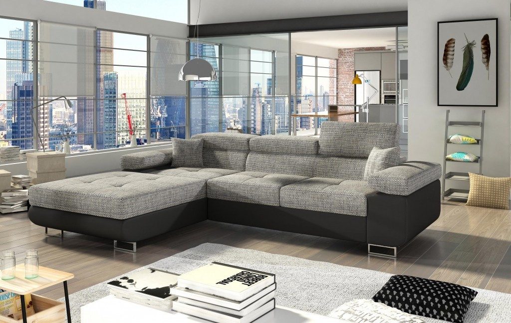 Xlmoebel Ecksofa L-Form Wohnlandschaft Designer Sofa Polster Garnitur Textil, 2 Teile, Made in Europa