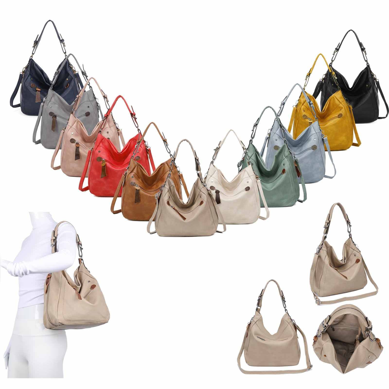 ITALYSHOP24 Schultertasche Damen Tasche Shopper Hobo-Bag Handtasche CrossOv günstig online kaufen