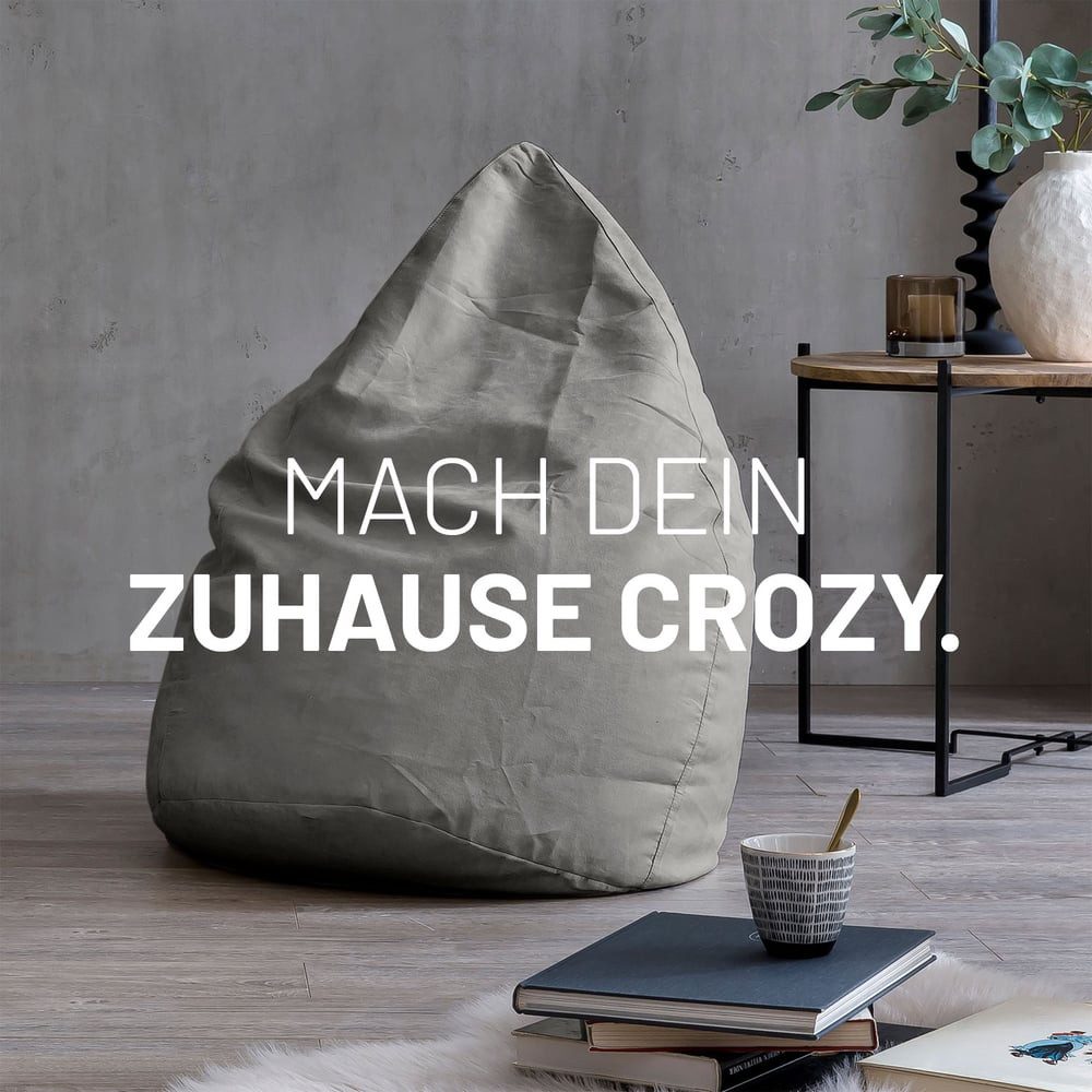 Lumaland Sitzsack Luxury XL Sitzsack, Microvelours Beanbag extra weich & robust Stuhl Sessel 60x45cm