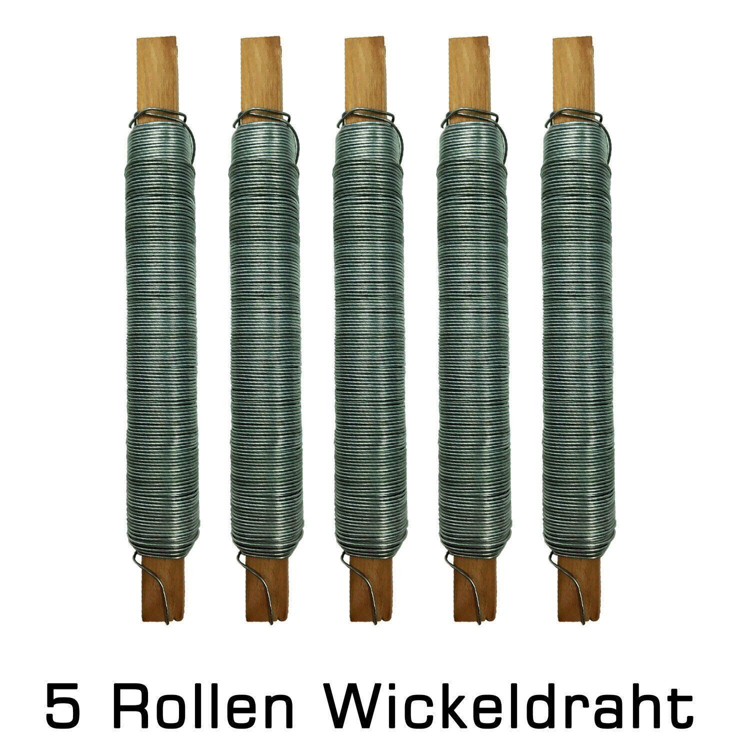 Bindedraht 1-100 Wickeldraht Bindedraht verzinkt auf Holzstab
