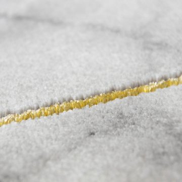 Teppich Designerteppich I Marmoroptik und Glanzfasern I Grau Gold, Carpetia, rechteckig, Höhe: 12 mm