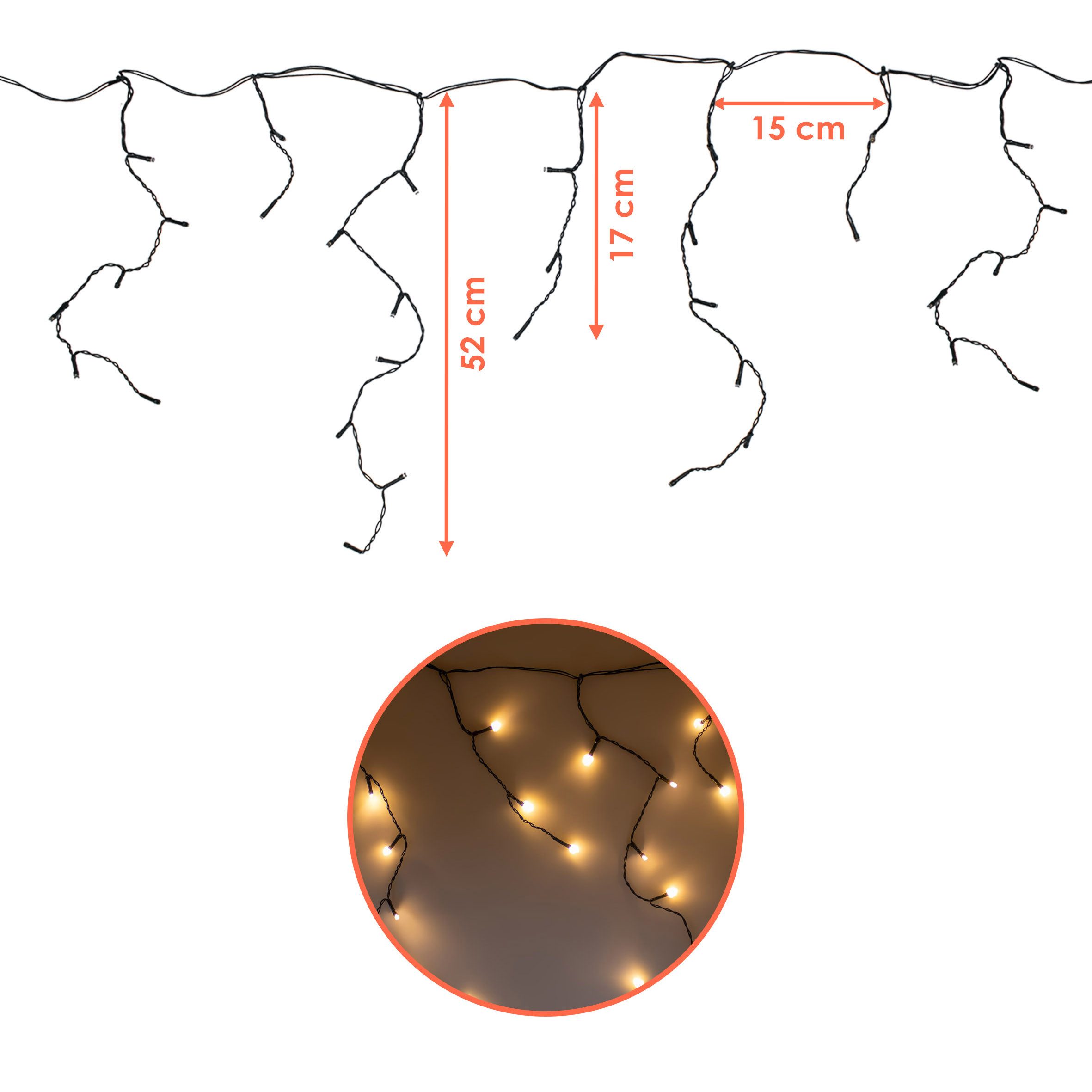 Spetebo LED-Lichterkette Eisregen Lichtervorhang warm weiß für Außen mit St günstig online kaufen