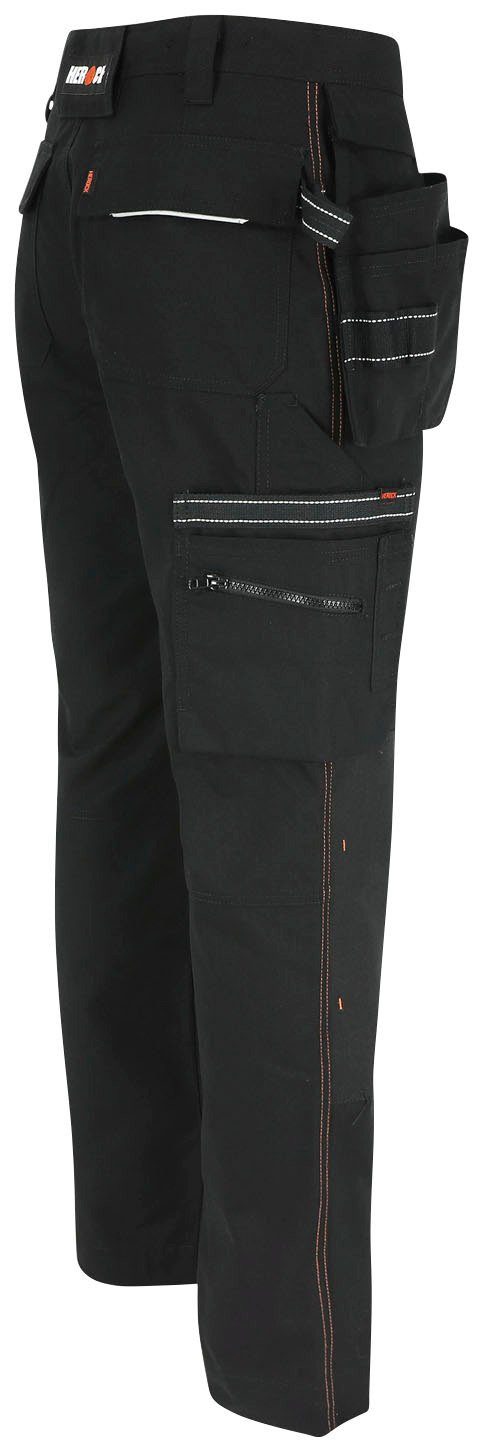 Herock Arbeitshose Hercules Hose Wasserabweisend, verstellb. schwarz Bund, abzippb. Multi-Pocket, Nageltaschen