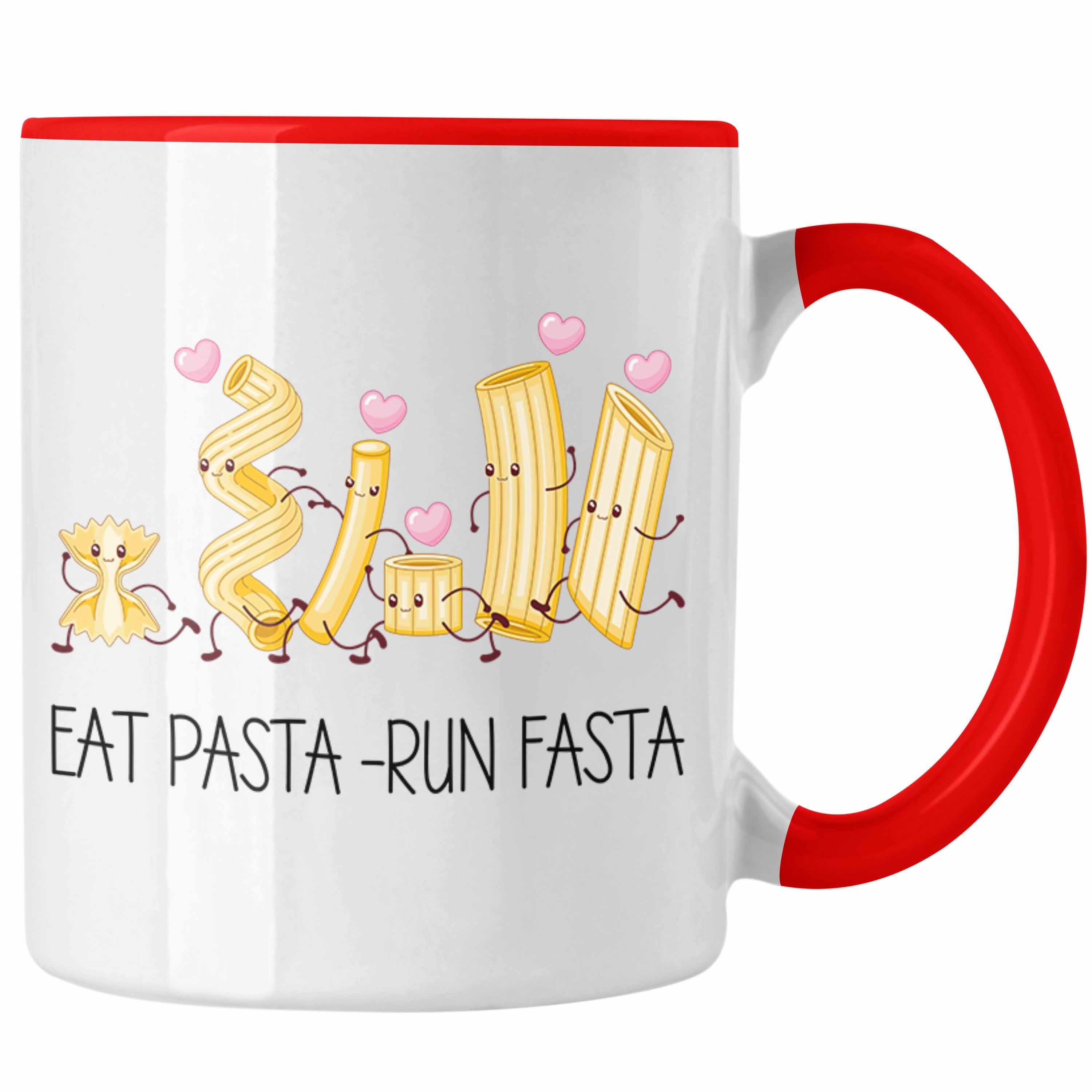 Run Tasse Eat Tasse Geschenk Rot Italiener Spruc Pasta Fasta Trendation