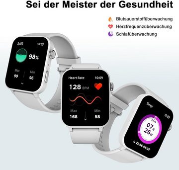 blackview Smartwatch (1,83 Zoll, Android, iOS), Herren Damen Tätigen und Annehmen von Anrufen, Sportuhr,100+ Sportmodi