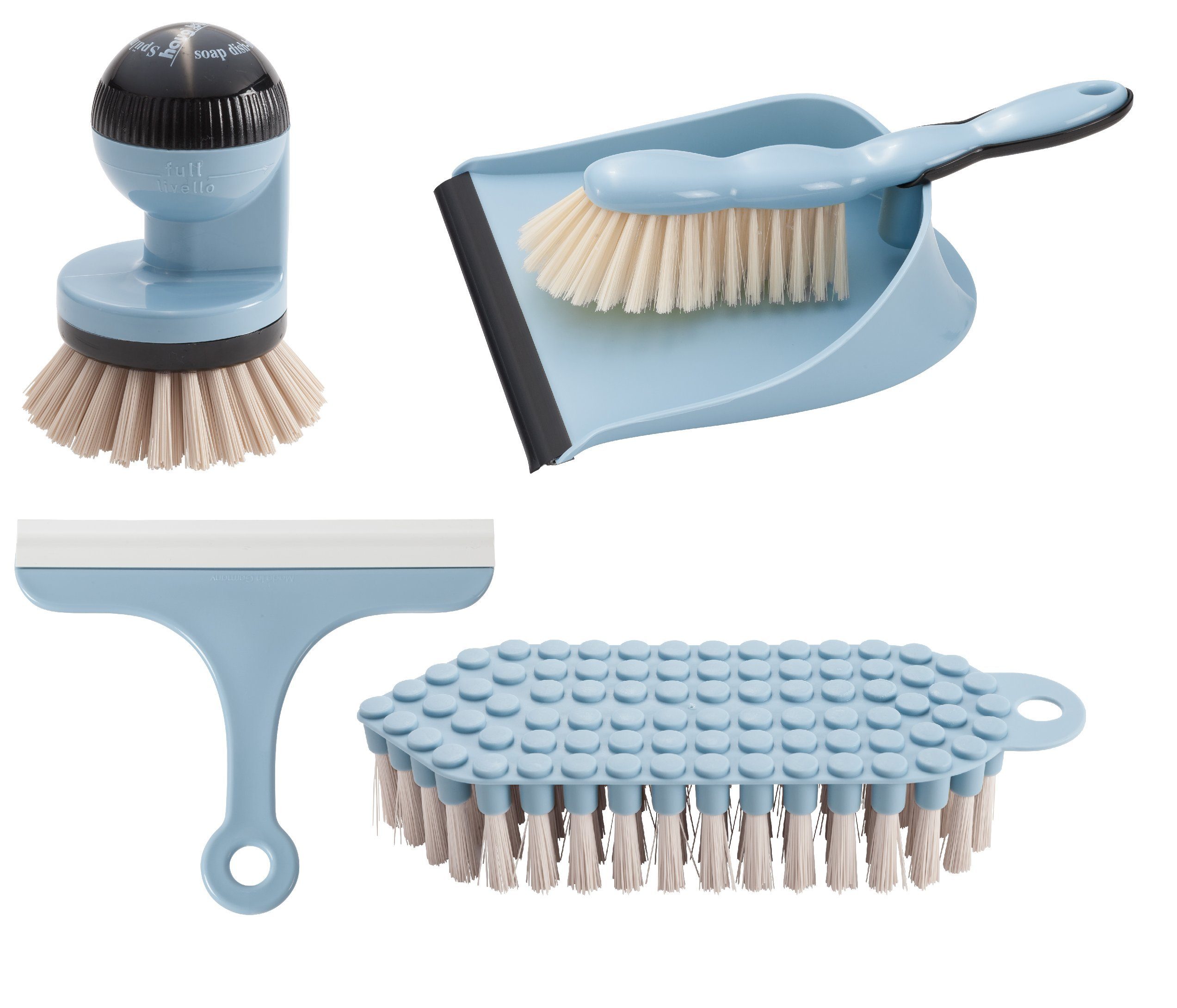 haug bürsten Reinigungsbürsten-Set Einsteiger Set Soft Blau, Reinigungset für Beginner - 4-teilig - einfache Nutzung
