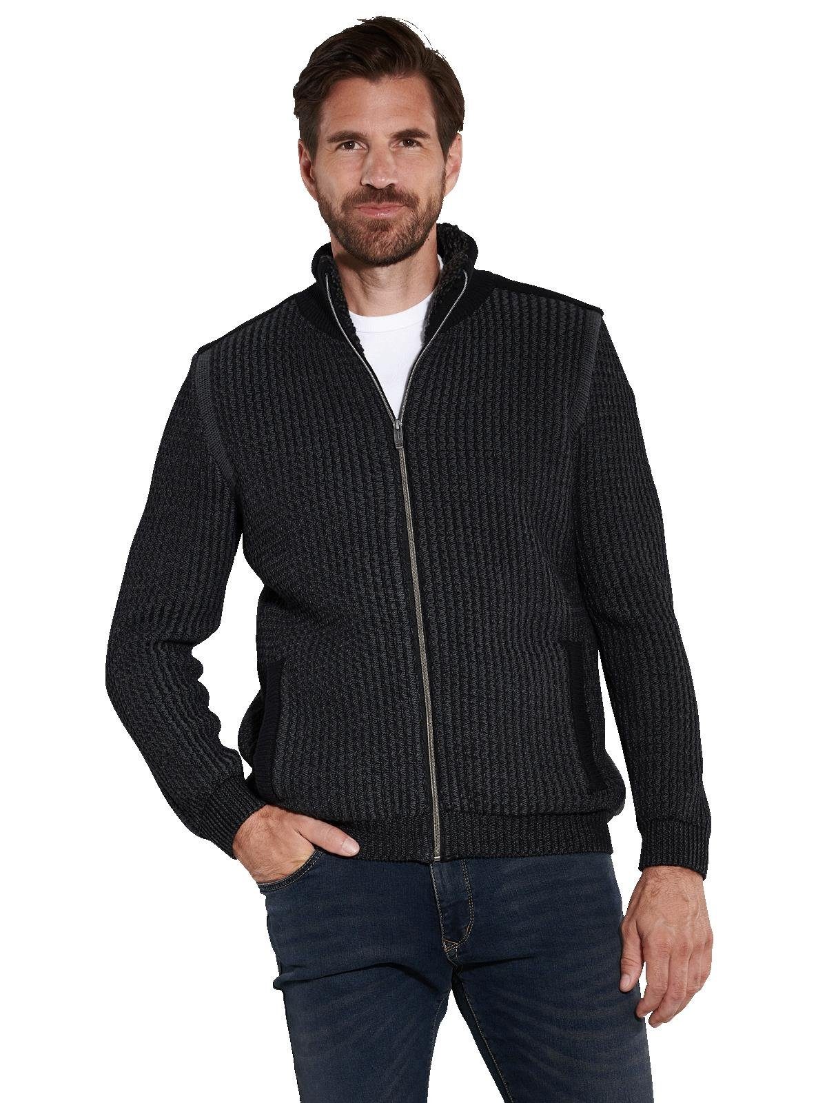 Engbers Strickjacke engbers Herren Strickjacke strukturiert, Anthrazit günstig online kaufen