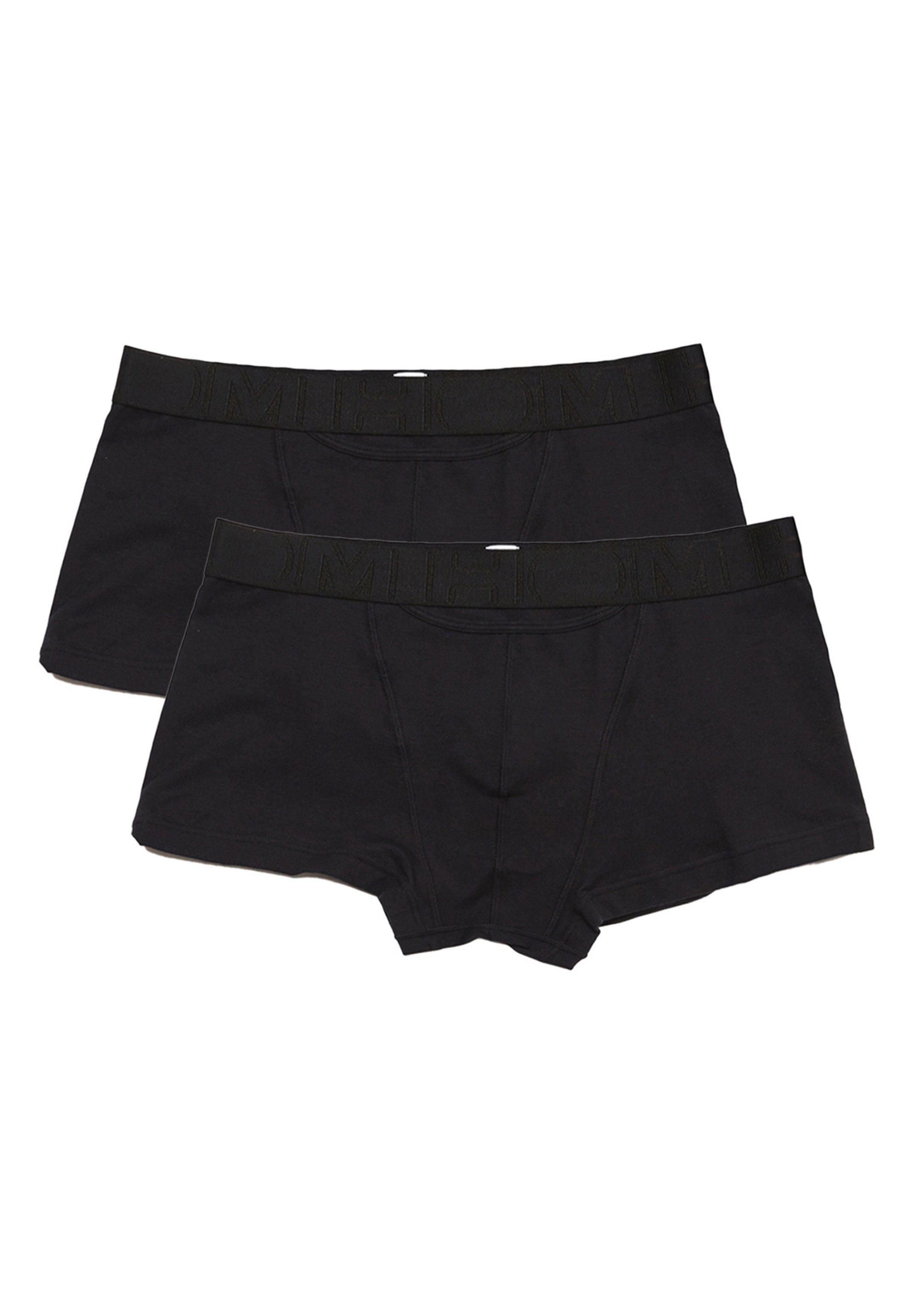 Hom Retro Boxer 2er Pack HO1 (Spar-Set, 2-St) Boxer Pant Boxerlines - Baumwolle - Mit Eingriff - Hoher Tragekomfort Schwarz