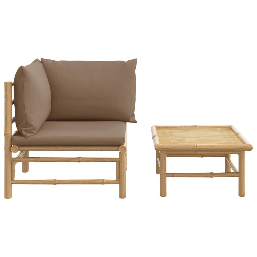 vidaXL Sofaelement 2-tlg. Garten-Lounge-Set mit Taupe günstig online kaufen