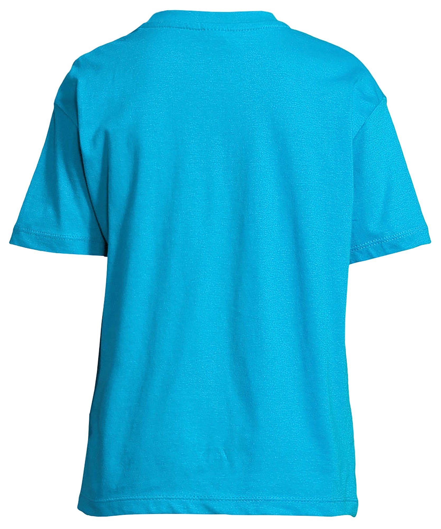 bedruckt i251 Baumwollshirt cartoon Pferde - MyDesign24 Kinder Pferde blau aqua Shirt 2 Aufdruck, Print mit T-Shirt